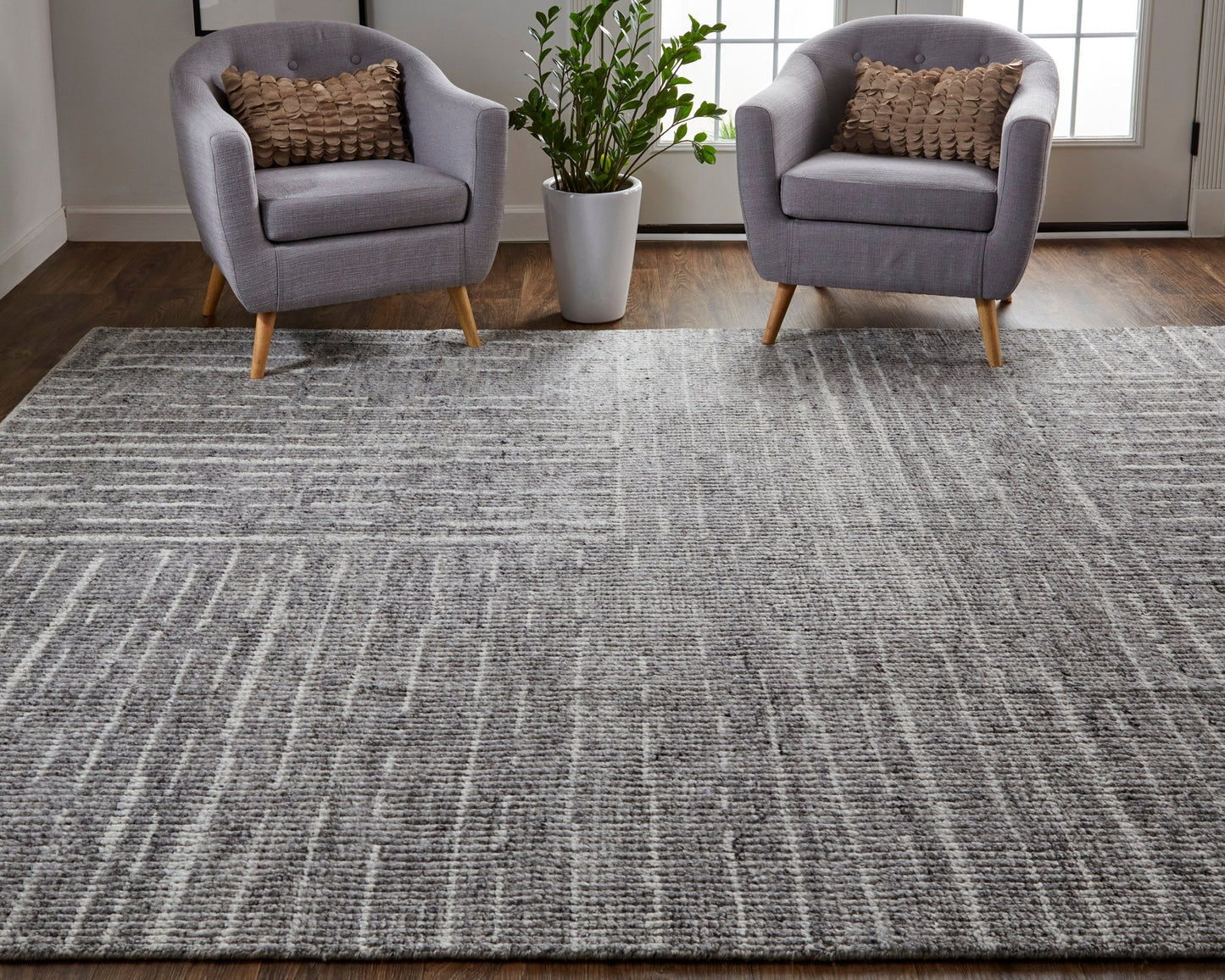 Feizy Alford 6913F Charcoal Modern/Mid - Century Modern/Indu Hand Knotted Rug - Rugs - Feizy - Atlanta Designer Rugs