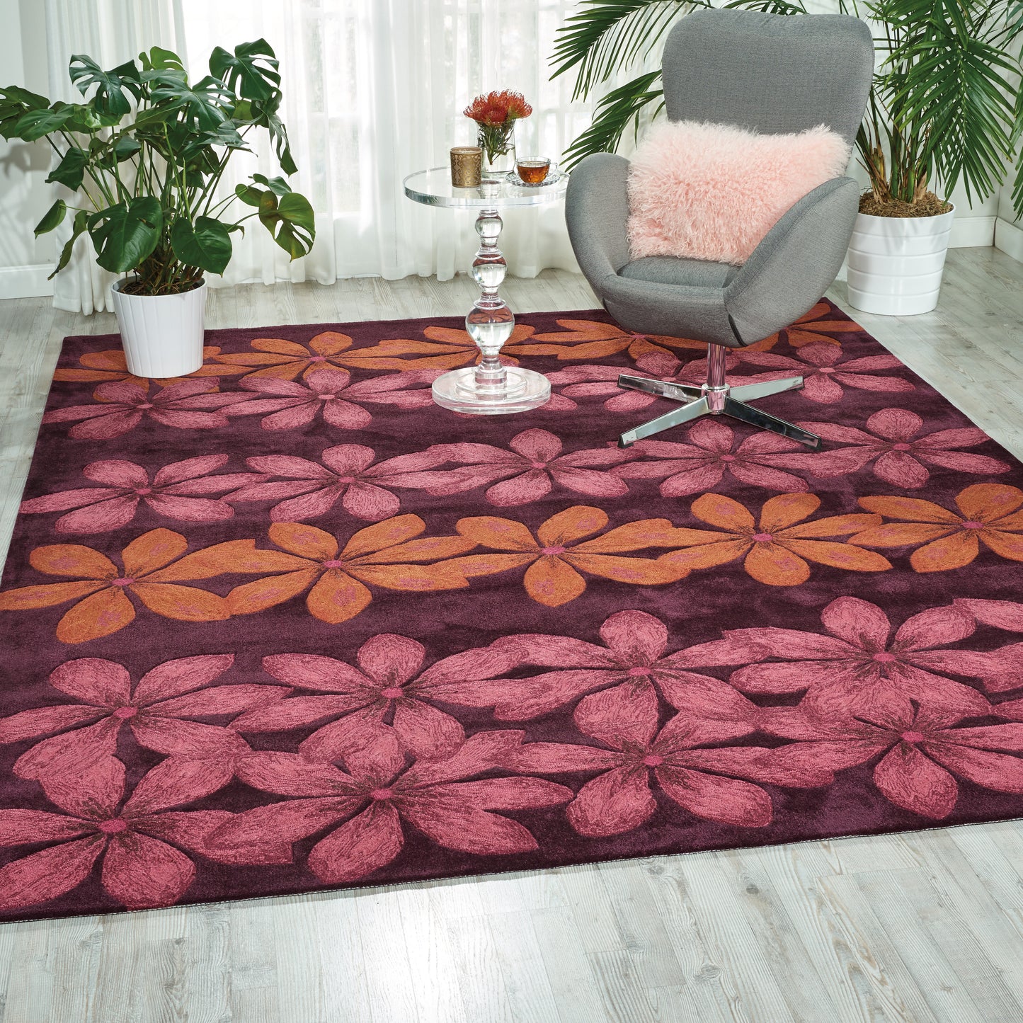 Nourison Home Contour  Plum  Contemporary