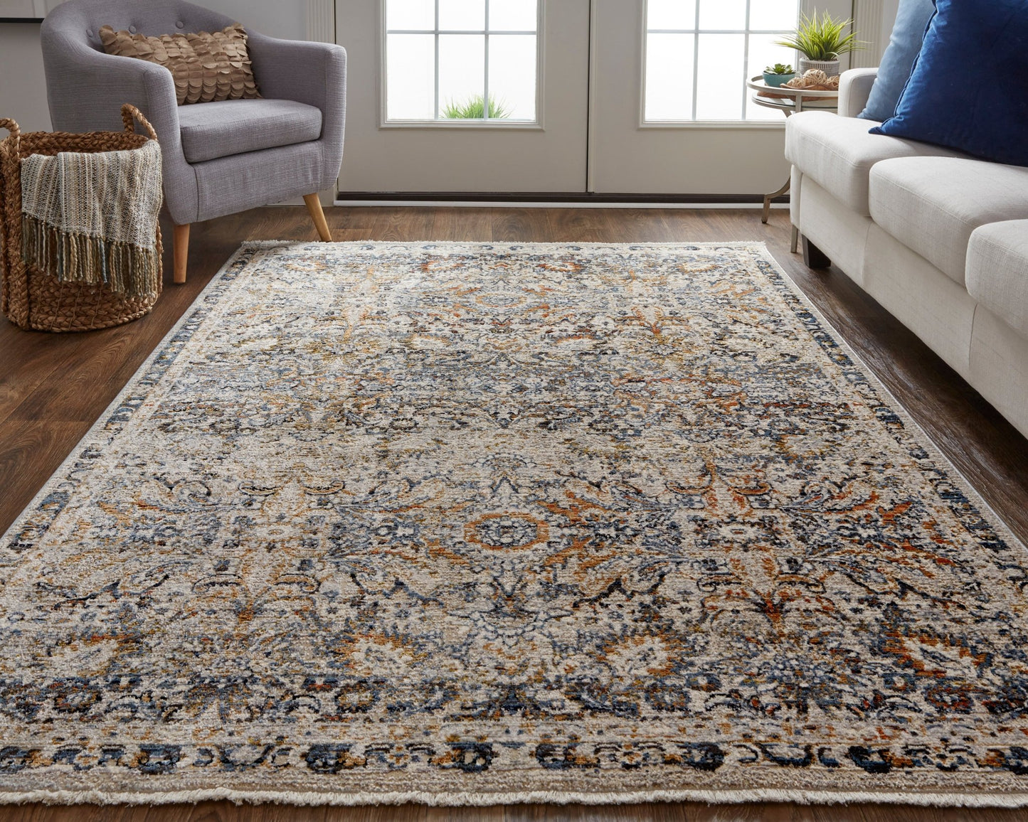 Feizy Kaia 39GNF Blue Multi Transitional/Bohemian & Eclect Machine Woven Rug - Rugs - Feizy - Atlanta Designer Rugs