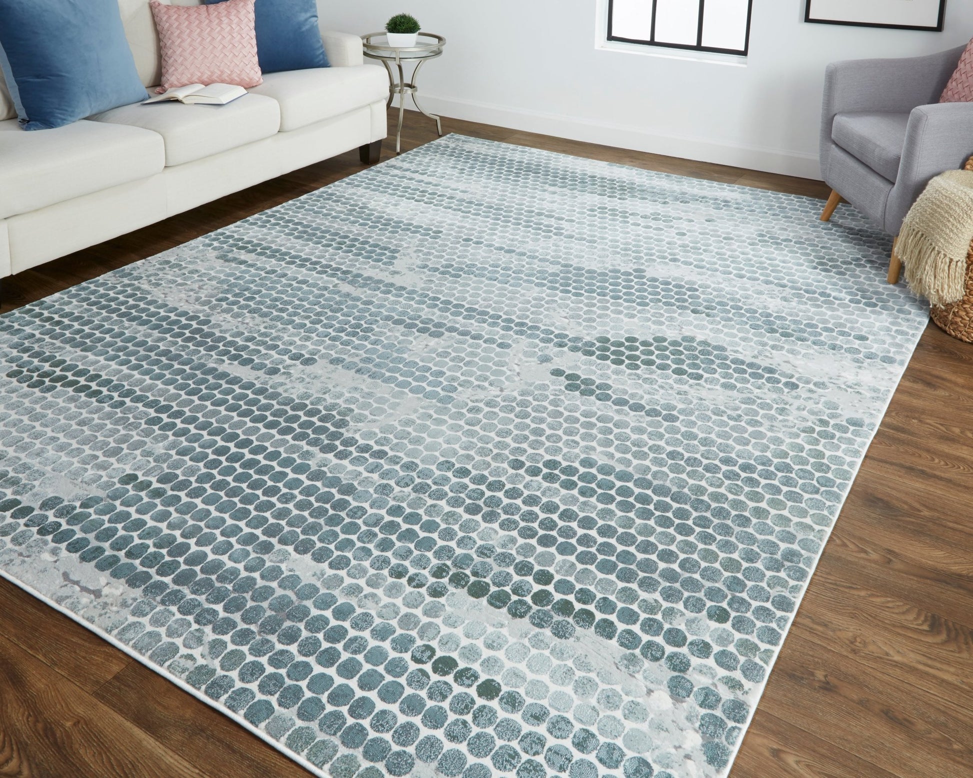 Feizy Atwell 3171F Blue Silver Transitional/Industrial/Farmho Machine Woven Rug - Rugs - Feizy - Atlanta Designer Rugs