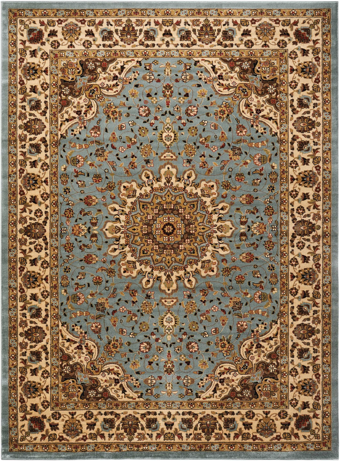 Nourison Home Delano DEL04 Blue Traditional Power-Loomed Rug