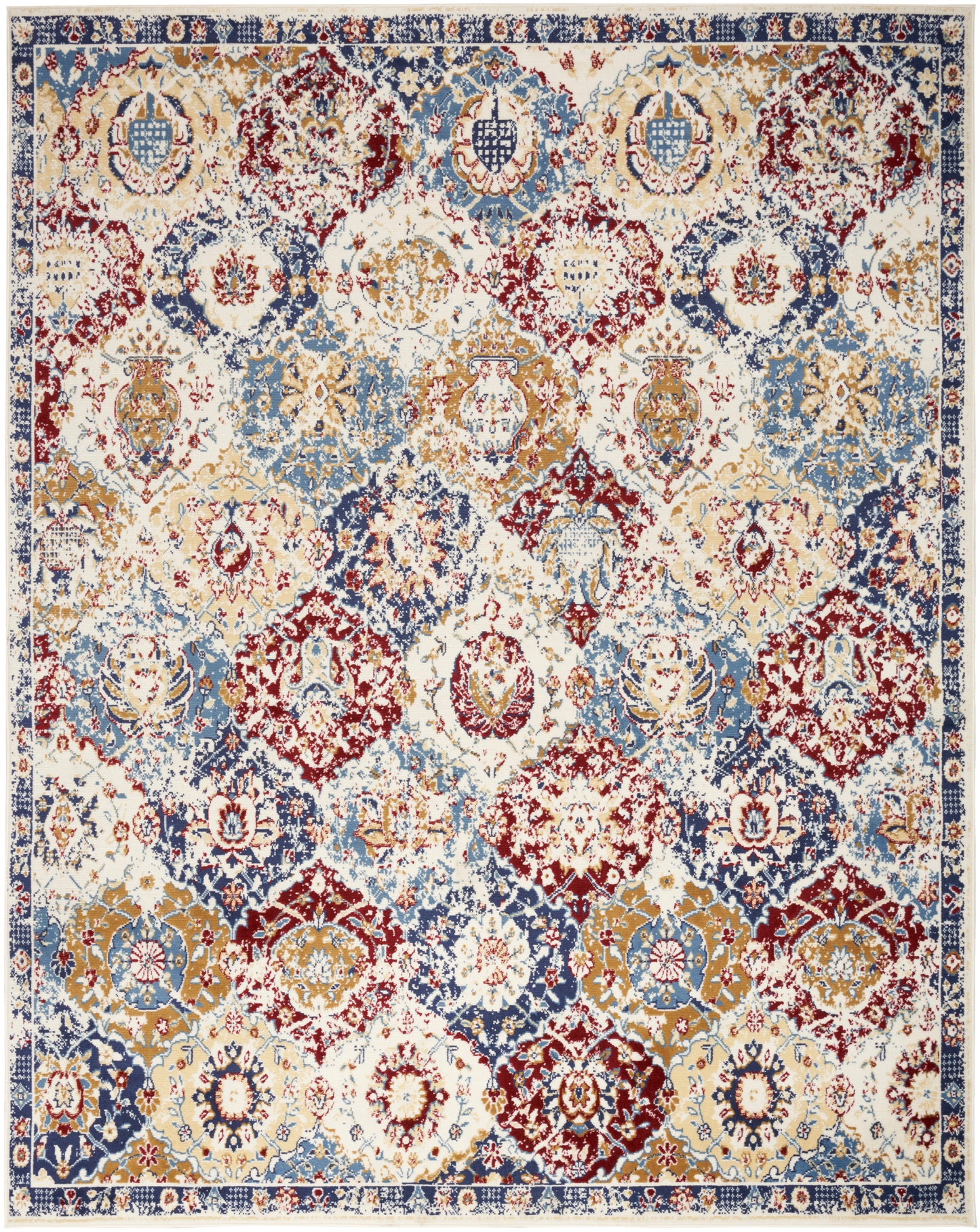 Nourison Home Grafix GRF31 Blue Multicolor Traditional Power-Loomed Rug