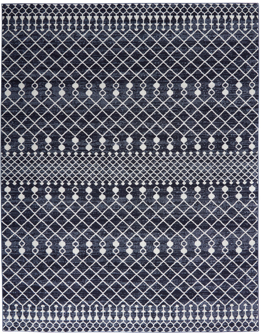 Nourison Home Palermo  Navy Grey  Contemporary