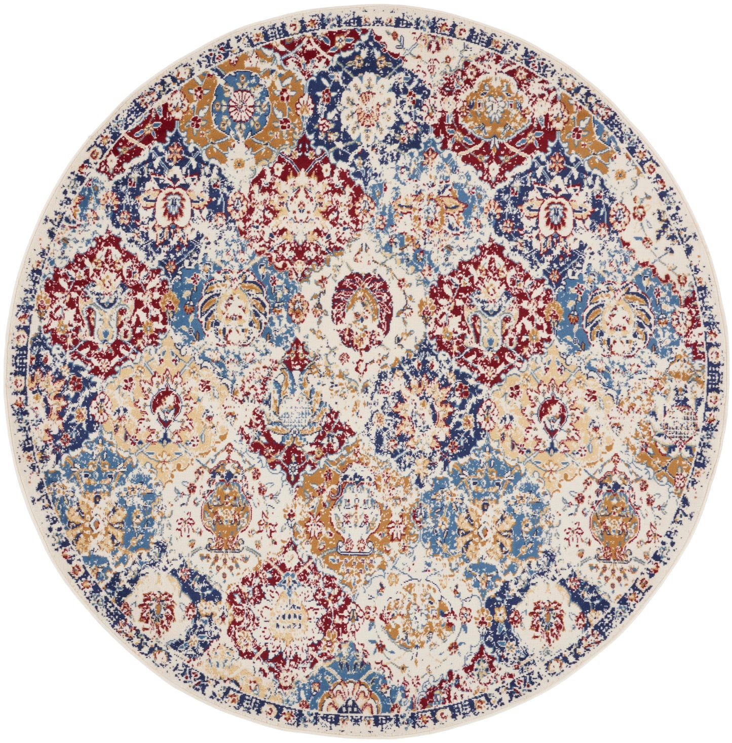 Nourison Home Grafix GRF31 Blue Multicolor Traditional Power-Loomed Rug