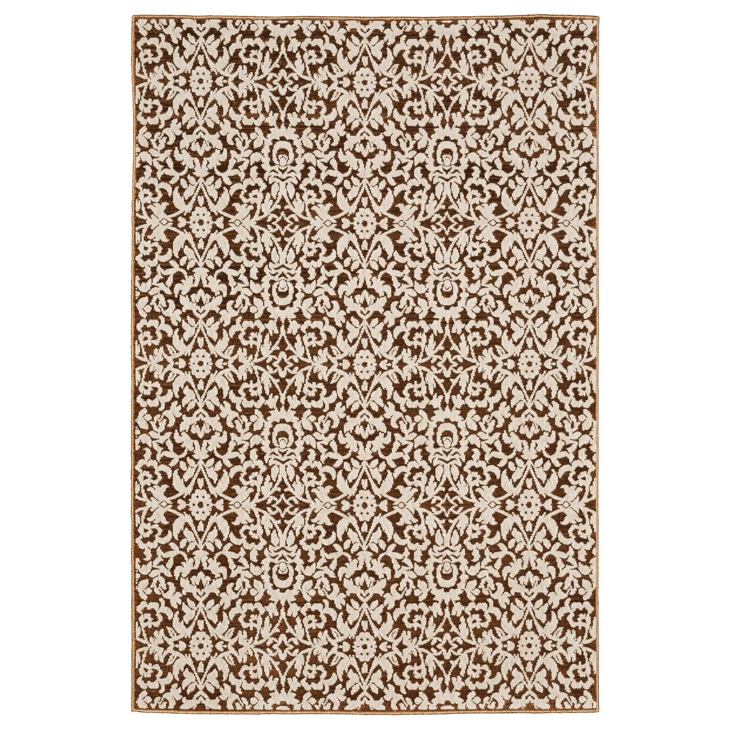 Oriental Weavers Intrigue INT02 Rust Ivory Traditional Power-Loomed Rug