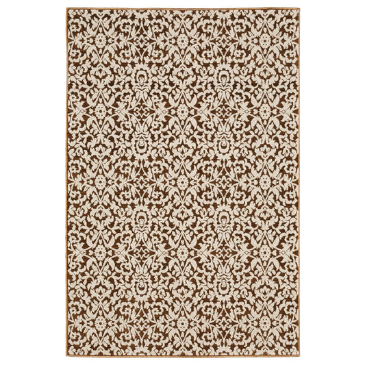 Oriental Weavers Intrigue INT02 Rust Ivory Traditional Power-Loomed Rug