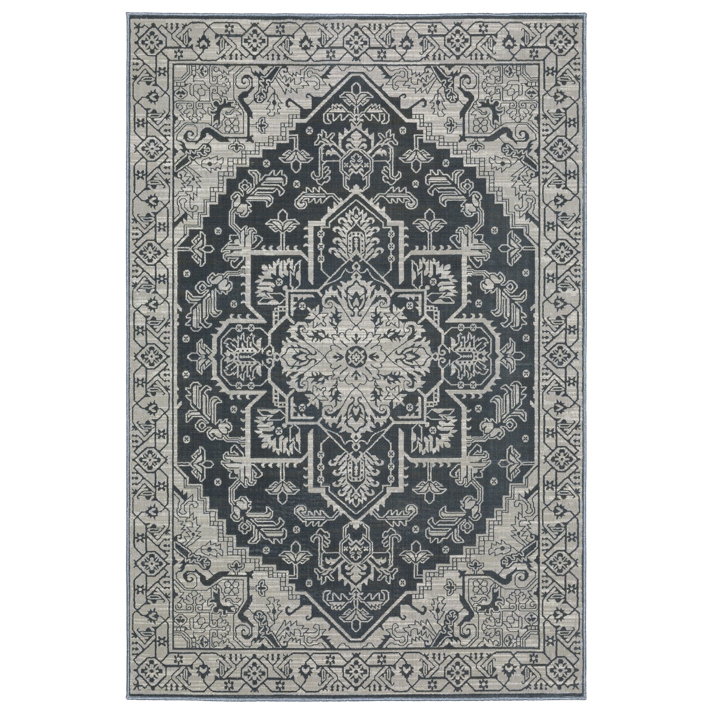 Oriental Weavers Intrigue INT07 Blue Traditional Power-Loomed Rug