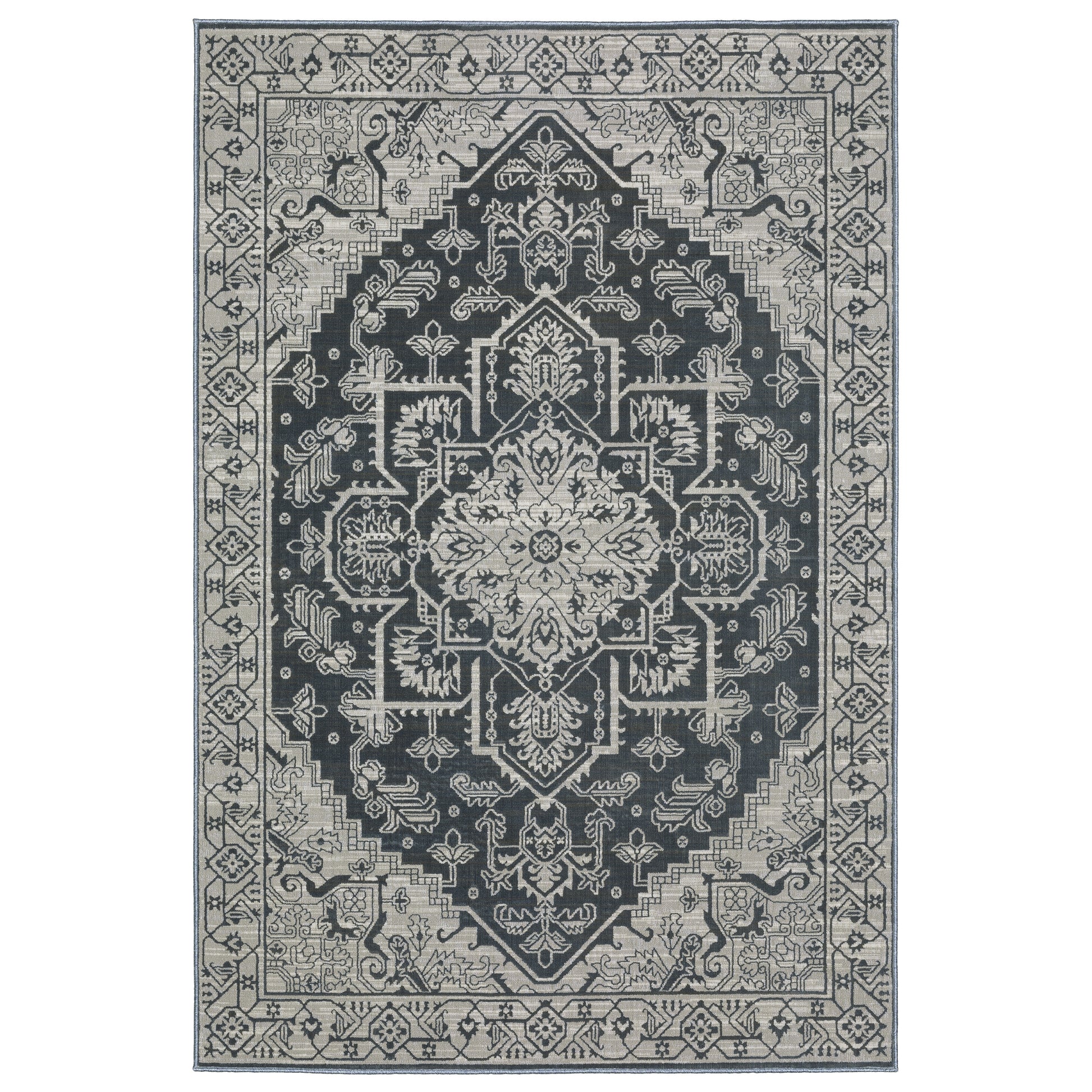 Oriental Weavers Intrigue INT07 Blue Traditional Power-Loomed Rug