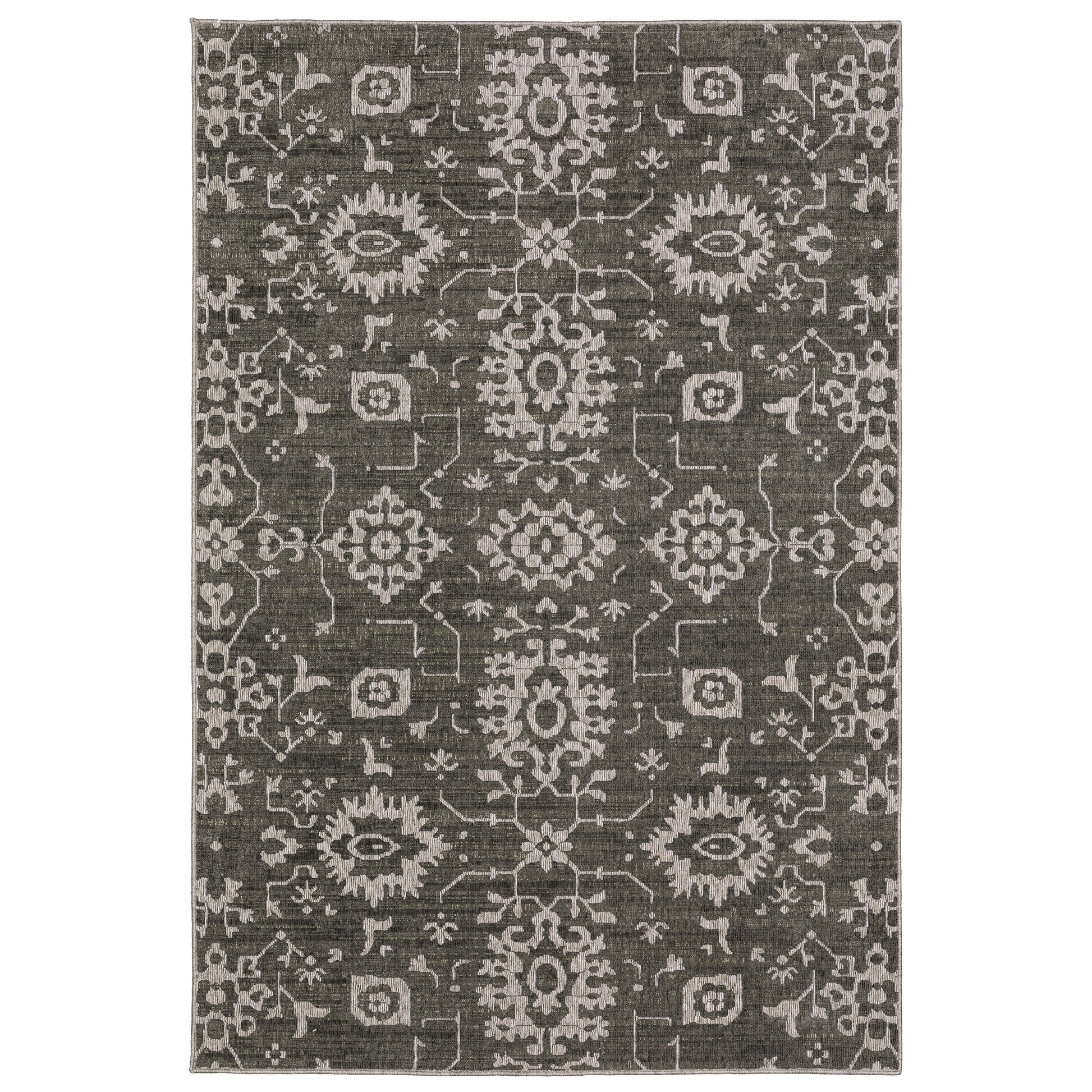 Oriental Weavers Intrigue INT09 Grey Traditional Power-Loomed Rug