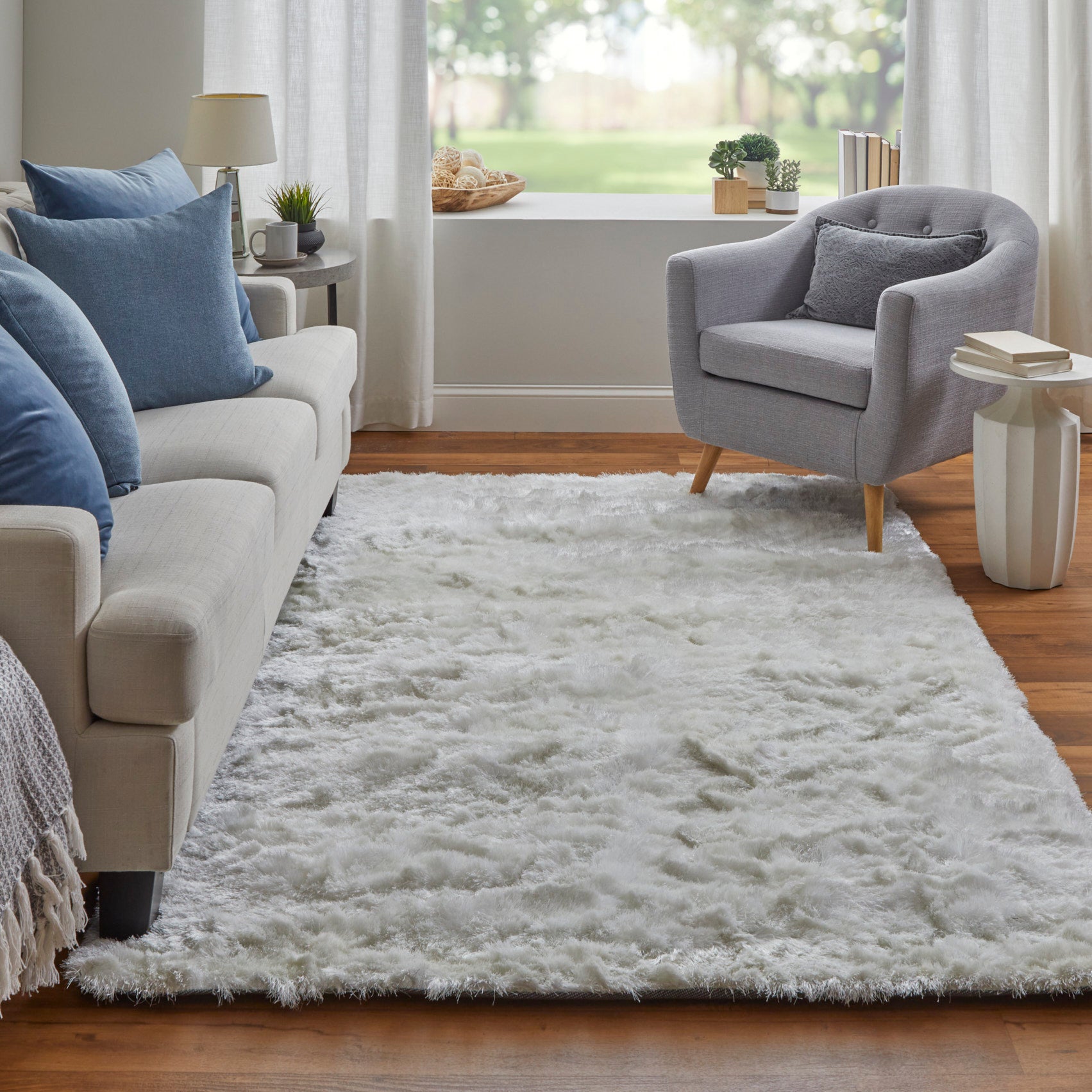 Feizy Indochine 4550F White Transitional Hand Tufted Rug - Rugs - Feizy - Atlanta Designer Rugs