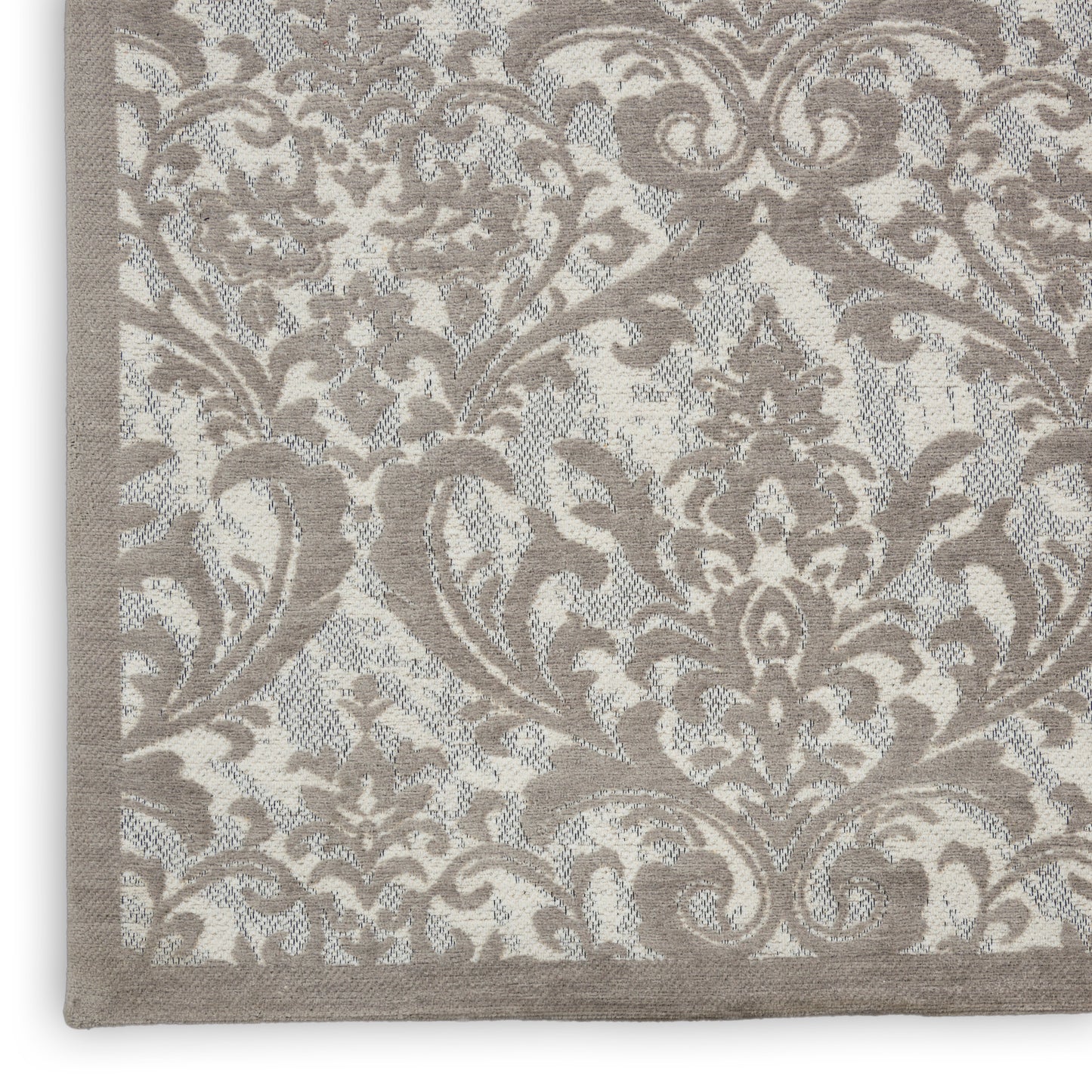 Nourison Home Damask  Ivory Grey  Traditional