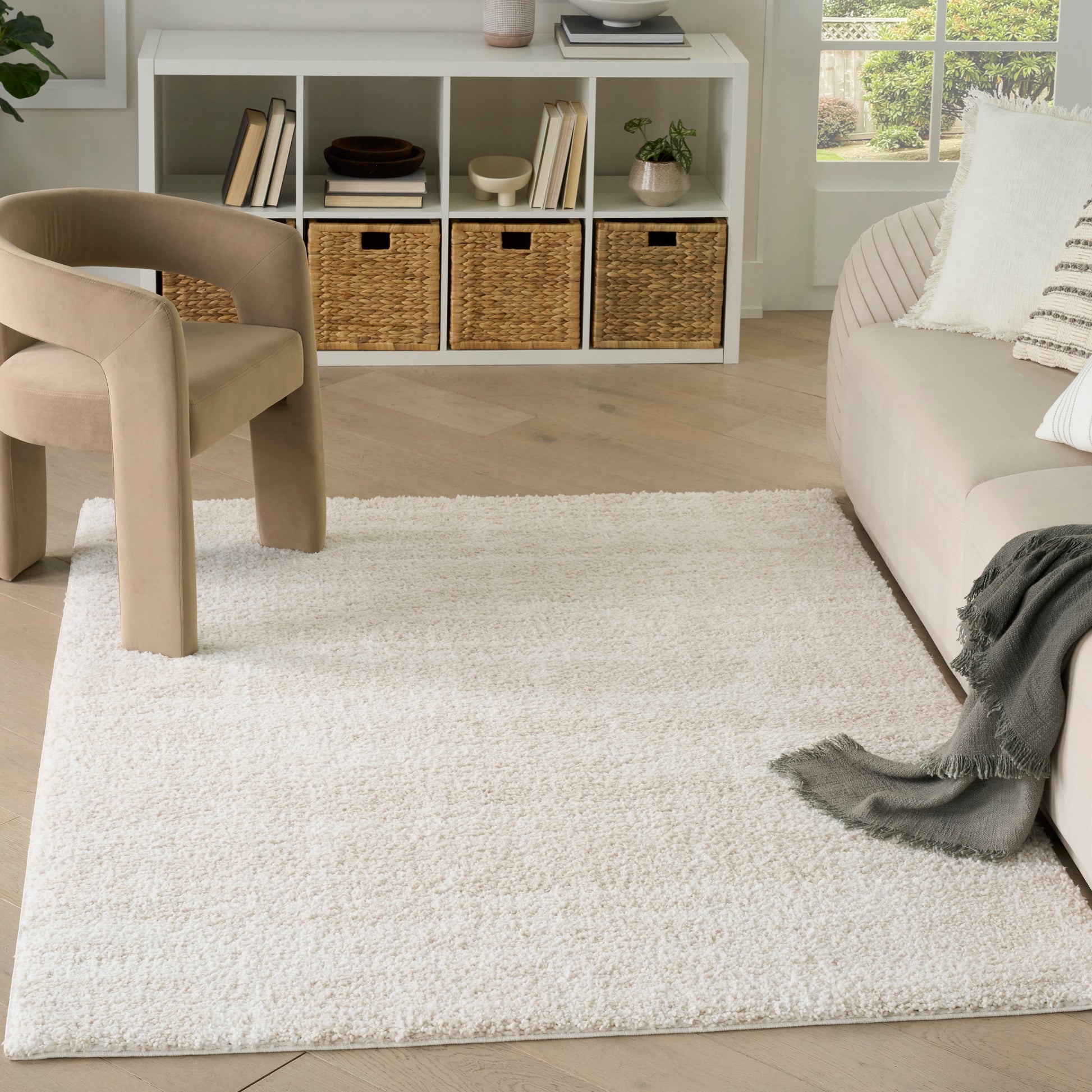 Nourison Home Modern Shag  Ivory Beige  Contemporary