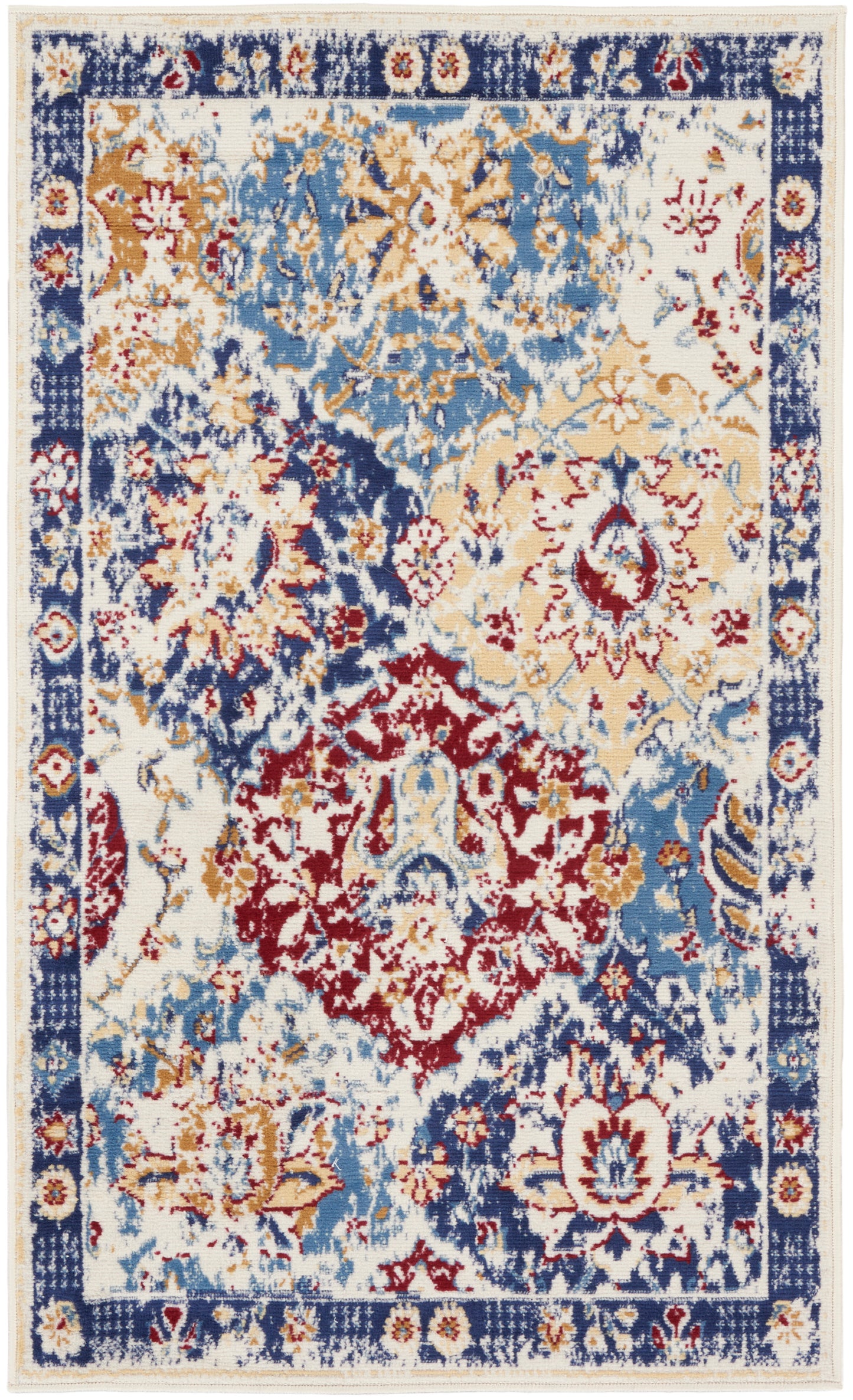 Nourison Home Grafix GRF31 Blue Multicolor Traditional Power-Loomed Rug