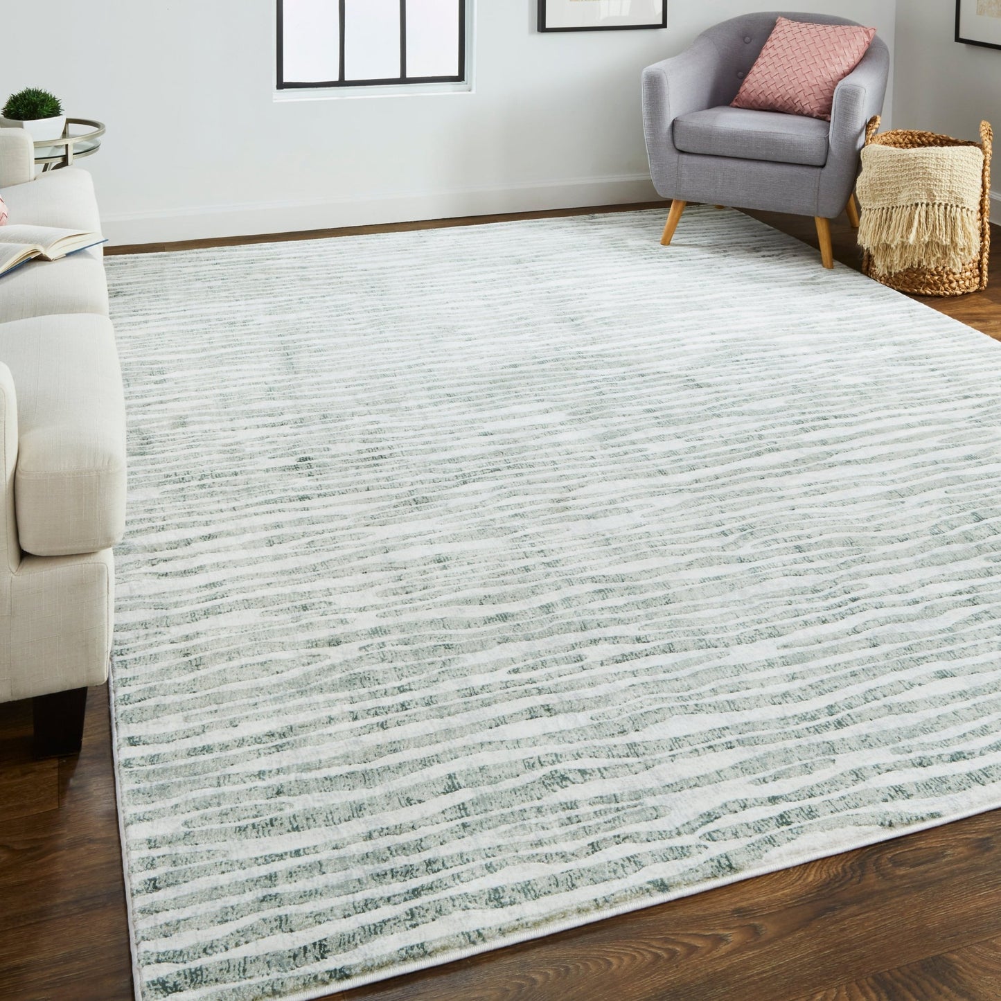 Feizy Atwell 3218F Gray Linear Machine Woven Rug - Rugs - Feizy - Atlanta Designer Rugs