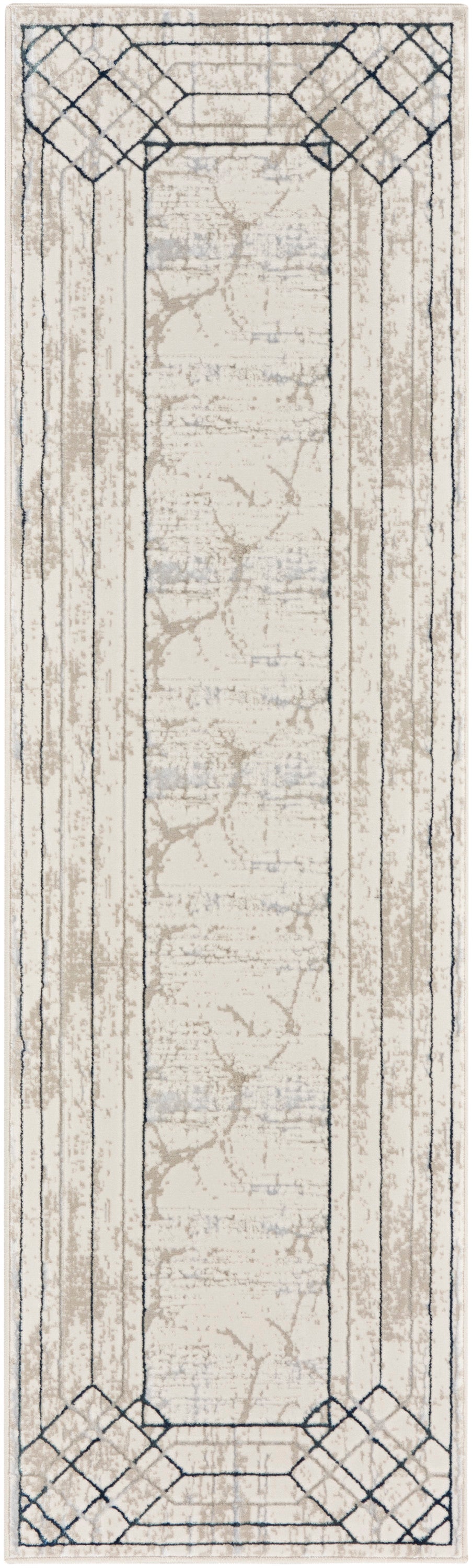 Nourison Home Glitz GLZ03 Ivory Taupe Contemporary Power-Loomed Rug