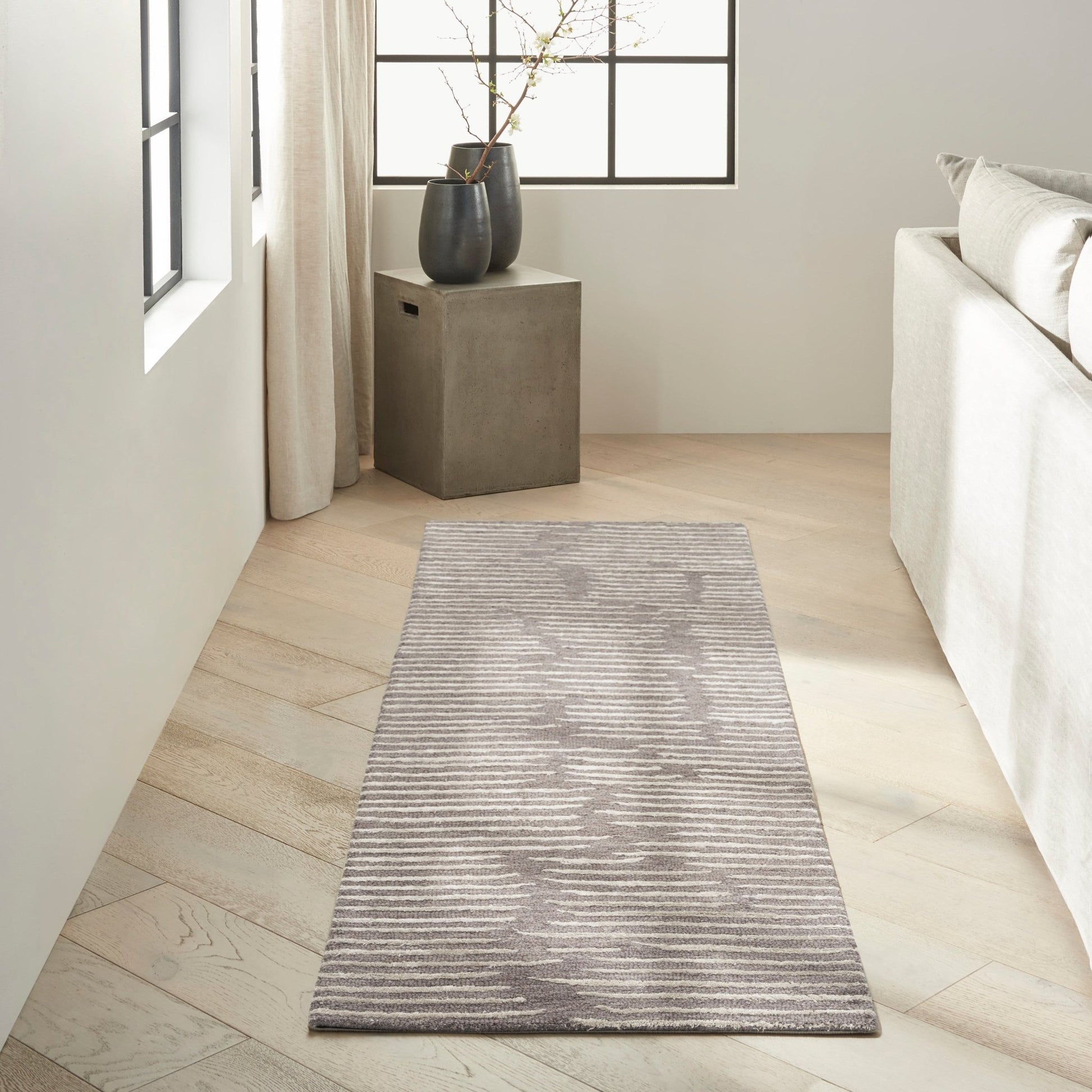 Calvin Klein Ck010 Linear LNR01 Grey Contemporary Tufted Rug - Rugs - Calvin Klein - Atlanta Designer Rugs