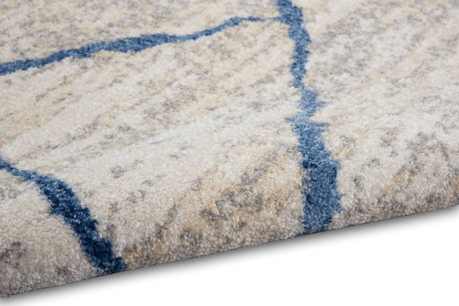 Calvin Klein River Flow RFV05 Ivory Blue Contemporary Machinemade Rug - Rugs - Calvin Klein - Atlanta Designer Rugs