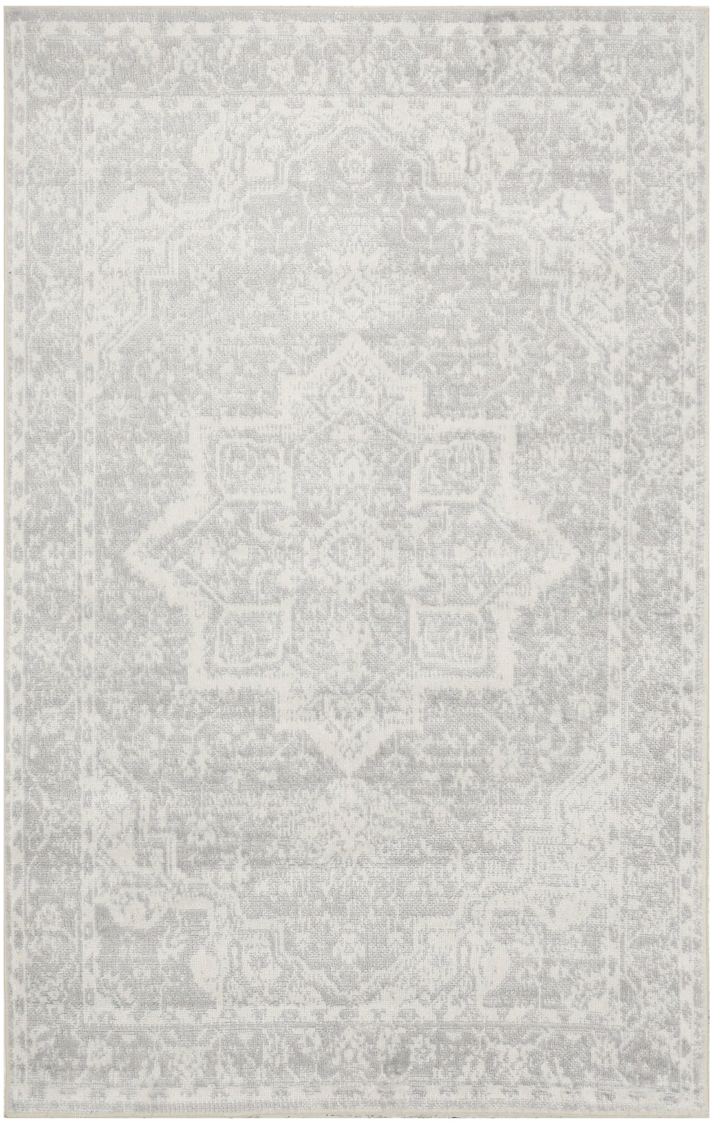 Nourison Home Astra Machine Washable ASW12 Grey Traditional Power-Loomed Rug