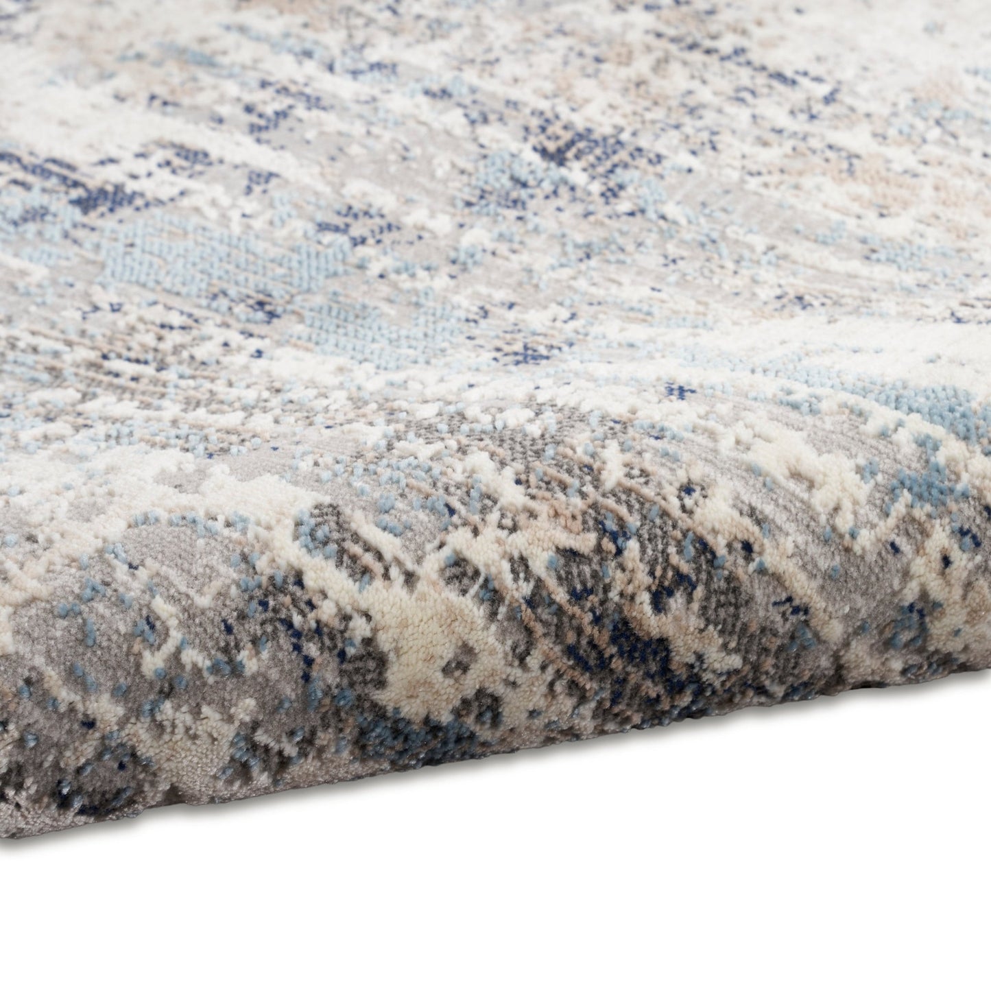 Calvin Klein CK022 Infinity IFN04 Ivory Grey Blue Contemporary Machinemade Rug - Rugs - Calvin Klein - Atlanta Designer Rugs