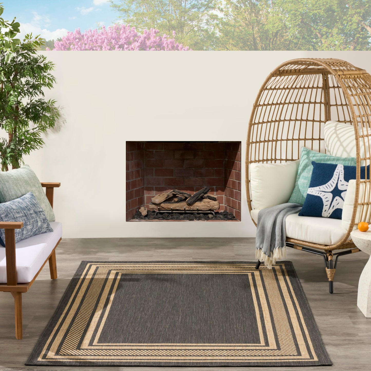 Nourison Home Horizon Indoor/Outdoor  Charcoal  Contemporary