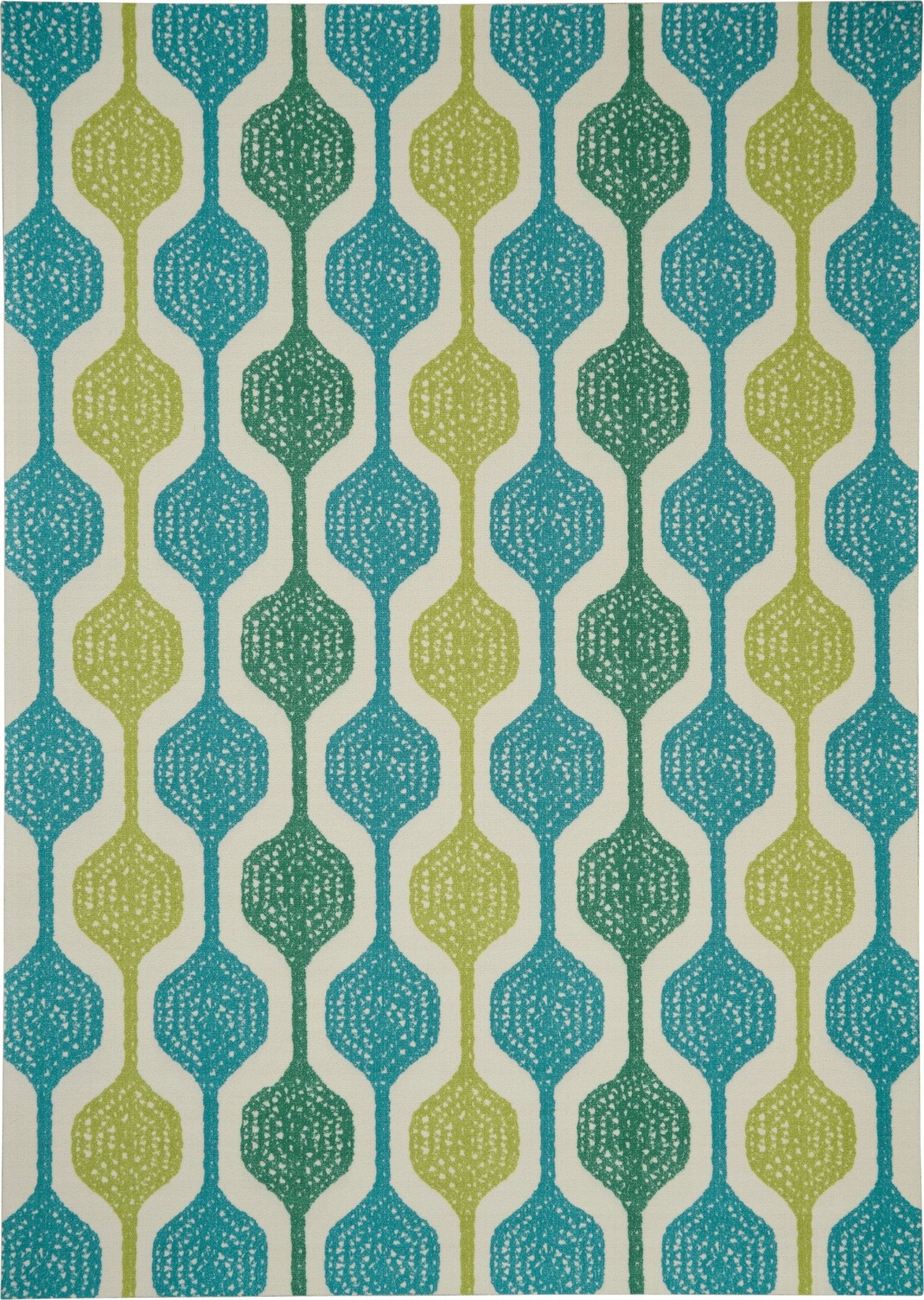 Waverly Sun N Shade SND70 Ivory Aqua Contemporary Machinemade Rug - Rugs - Waverly - Atlanta Designer Rugs