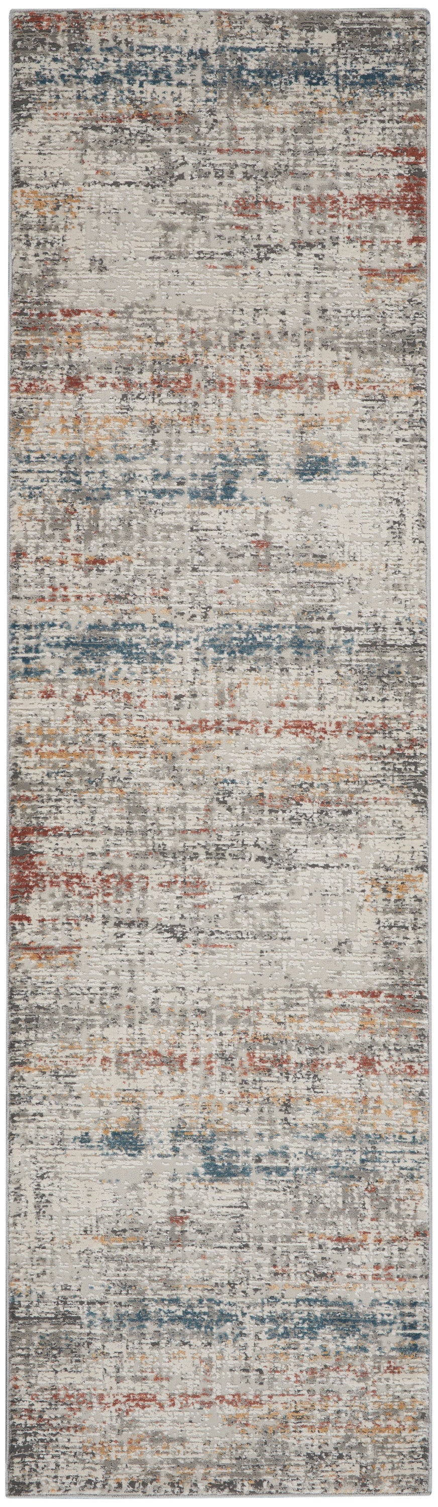 Nourison Home Rustic Textures RUS14 Light Grey Multi Contemporary Power-Loomed Rugs