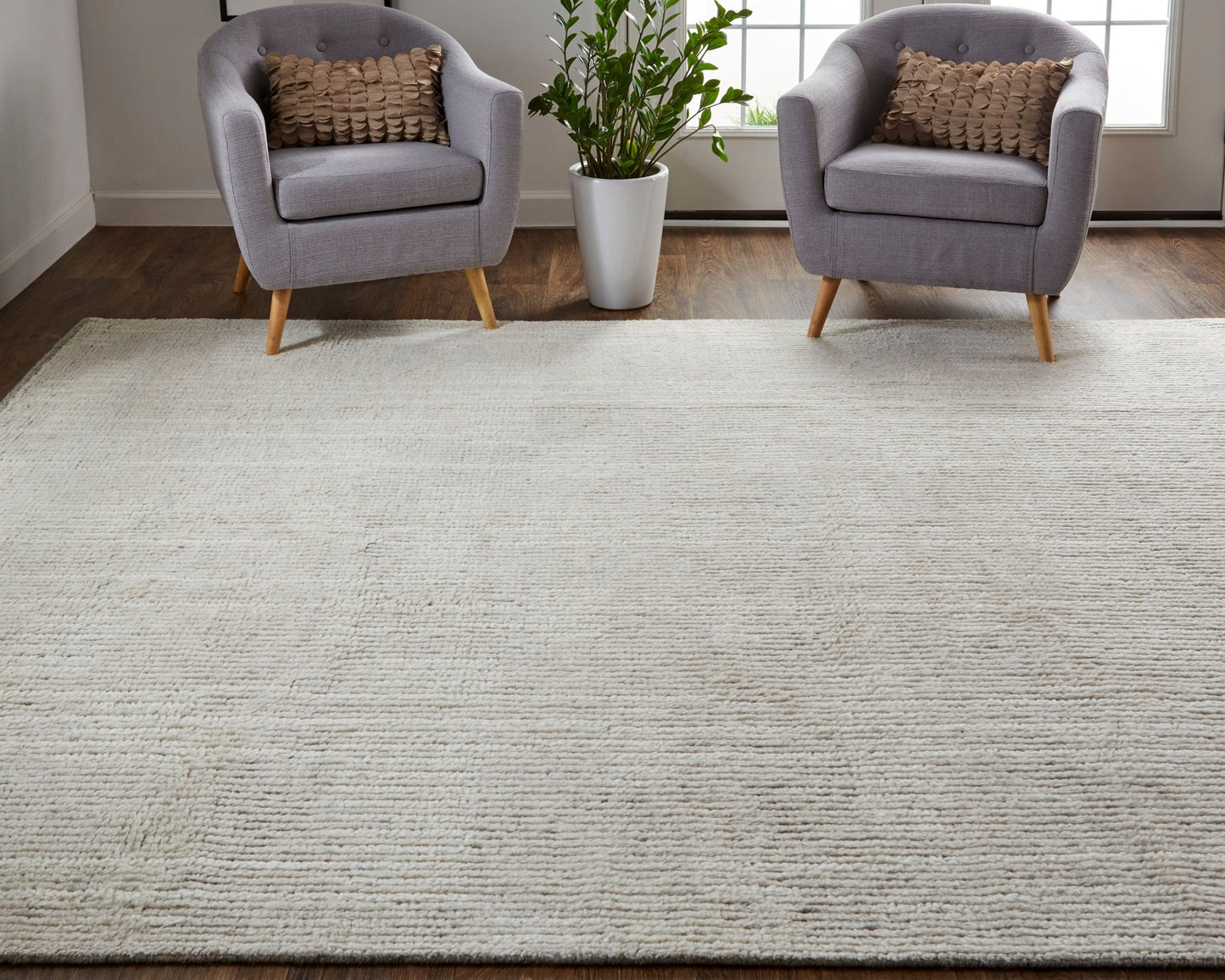 Feizy Alford 6922F Ivory Modern/Classic/Industrial Hand Knotted Rug - Rugs - Feizy - Atlanta Designer Rugs