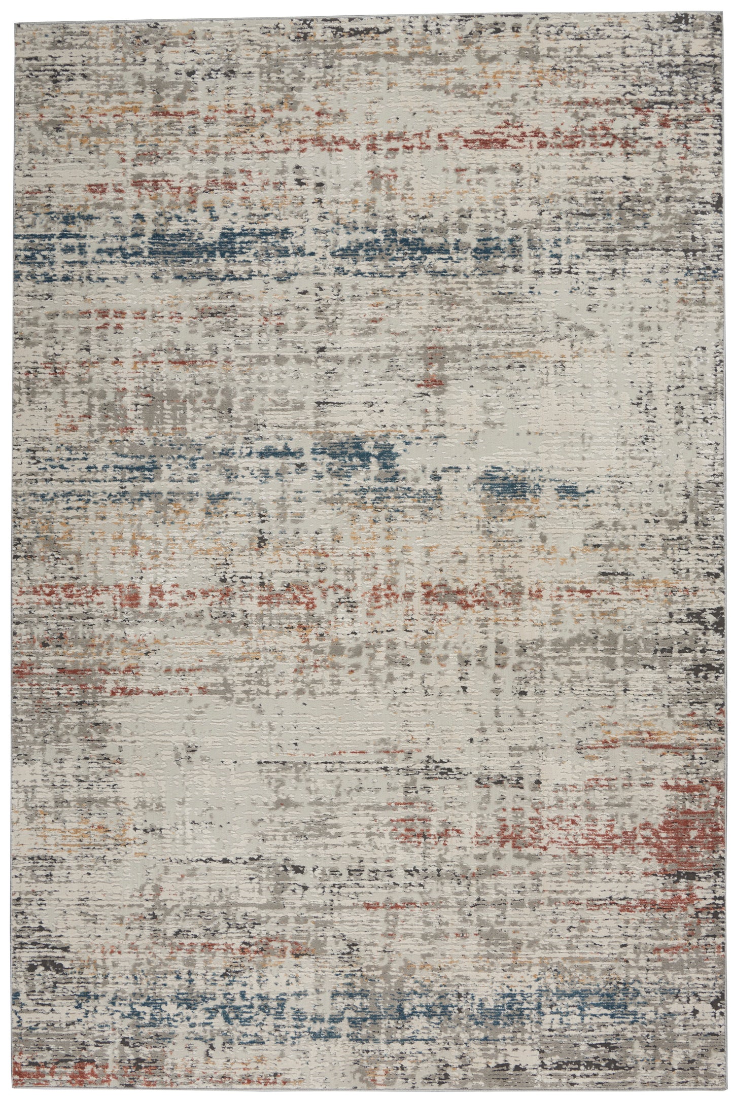 Nourison Home Rustic Textures RUS14 Light Grey Multi Contemporary Power-Loomed Rugs