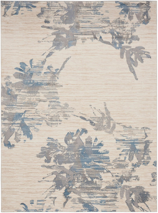 Calvin Klein Ck005 Enchanting ECH01 Ivory Grey Blue Contemporary Machinemade Rug - Rugs - Calvin Klein - Atlanta Designer Rugs