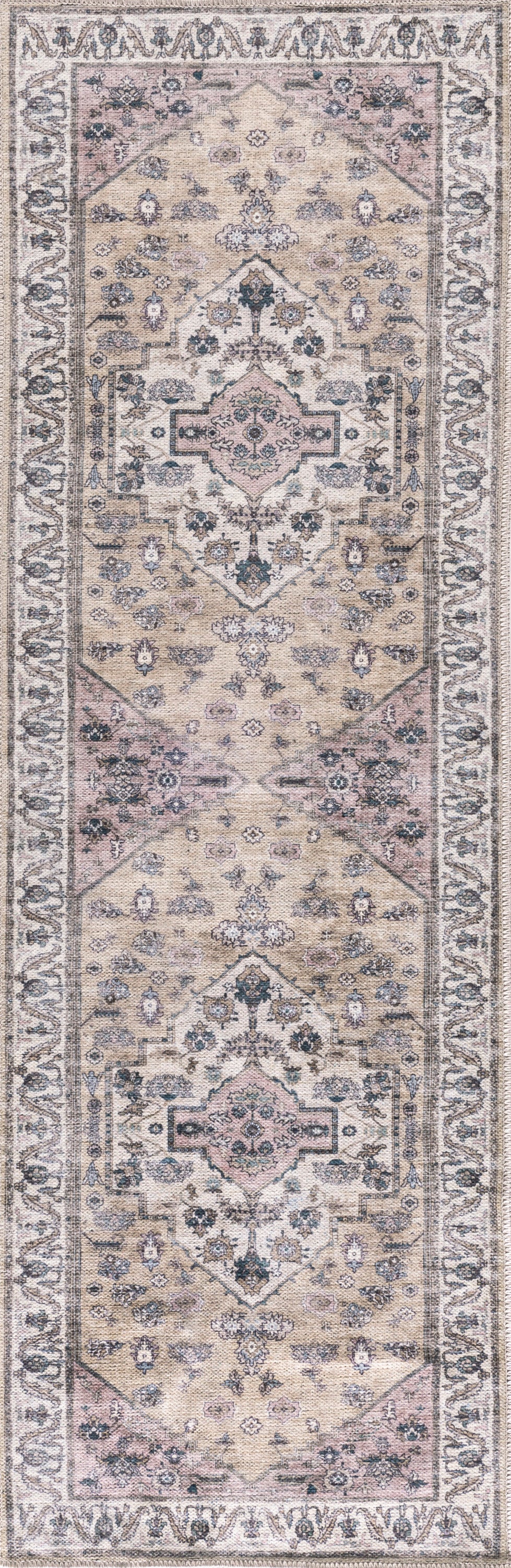 Nourison Home Grand Washables GRW03 Beige Multicolor Traditional Power-Loomed Rug