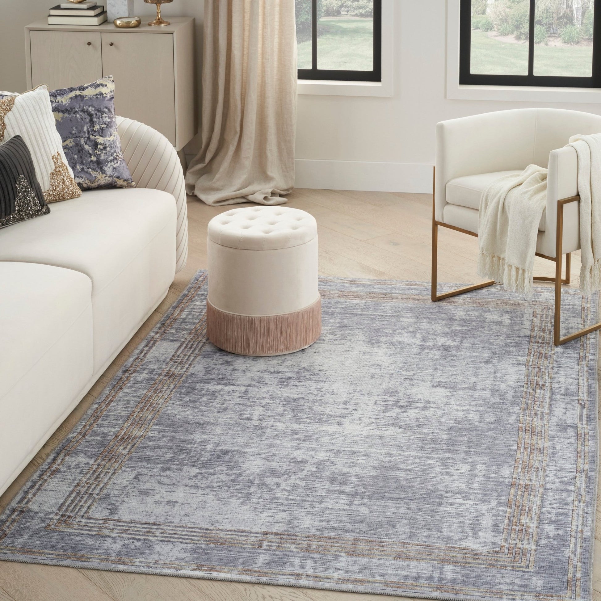 Inspire Me! Home Décor Daydream DDR03 Silver Contemporary Machinemade Rug - Rugs - Inspire Me! Home Décor - Atlanta Designer Rugs