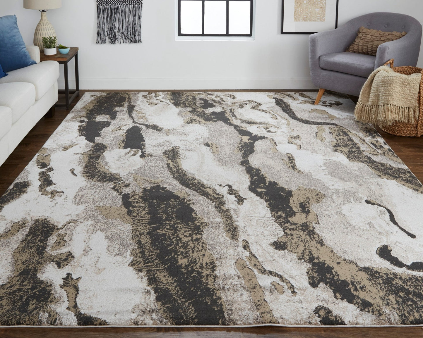 Feizy Vancouver 39FGF Charcoal Beige Modern/Bohemian & Eclectic Rug - Rugs - Feizy - Atlanta Designer Rugs