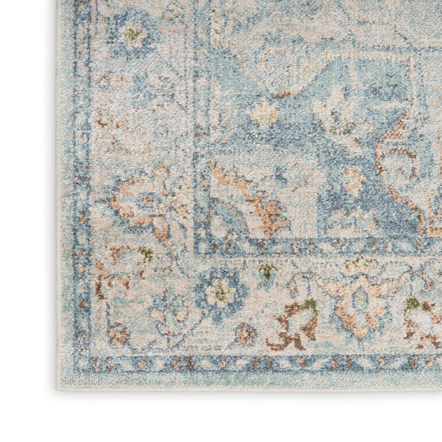 Nourison Home Astra Machine Washable ASW12 Light Blue Traditional Machinemade Rug