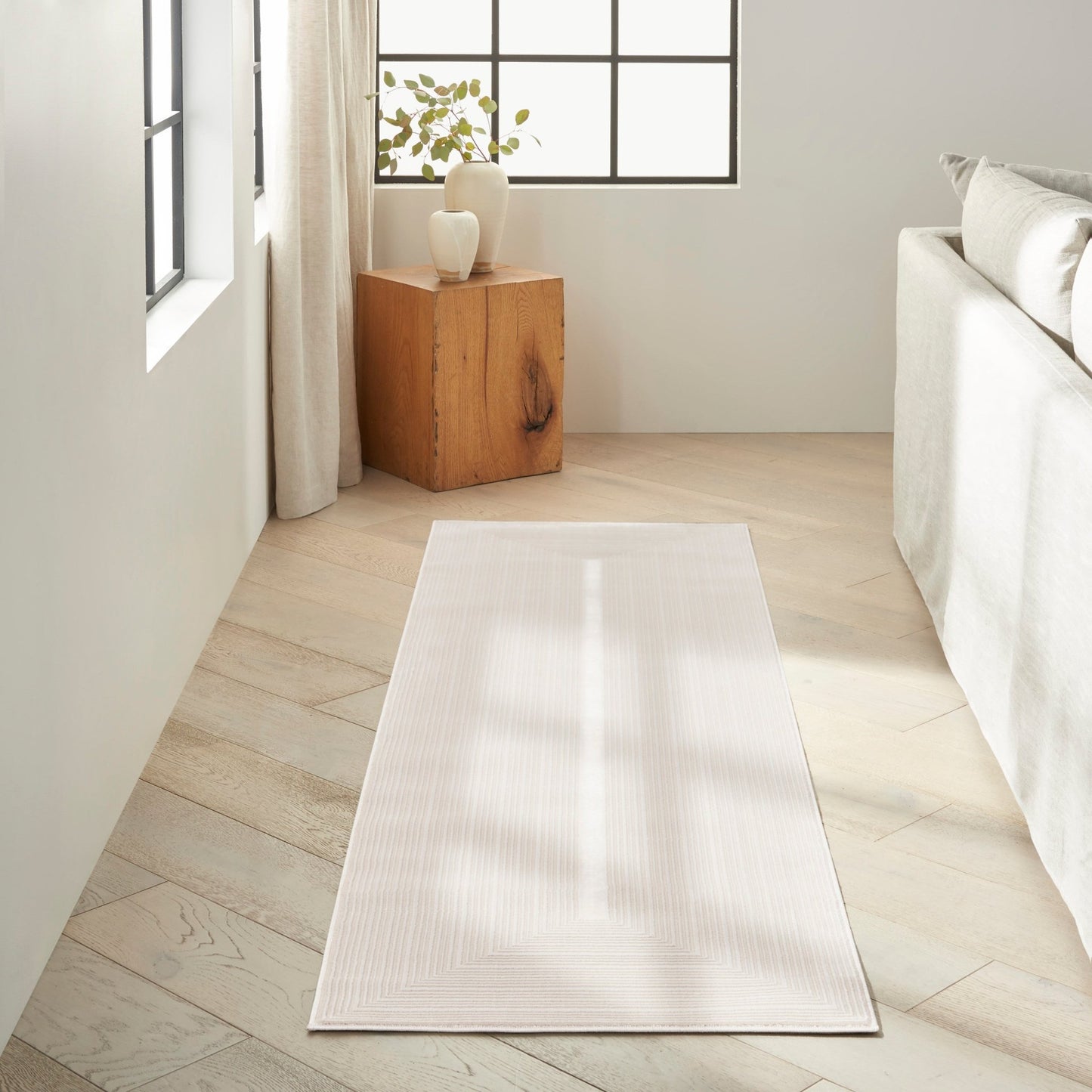 Calvin Klein CK024 Irradiant IRR02 Ivory Contemporary Machinemade Rug - Rugs - Calvin Klein - Atlanta Designer Rugs