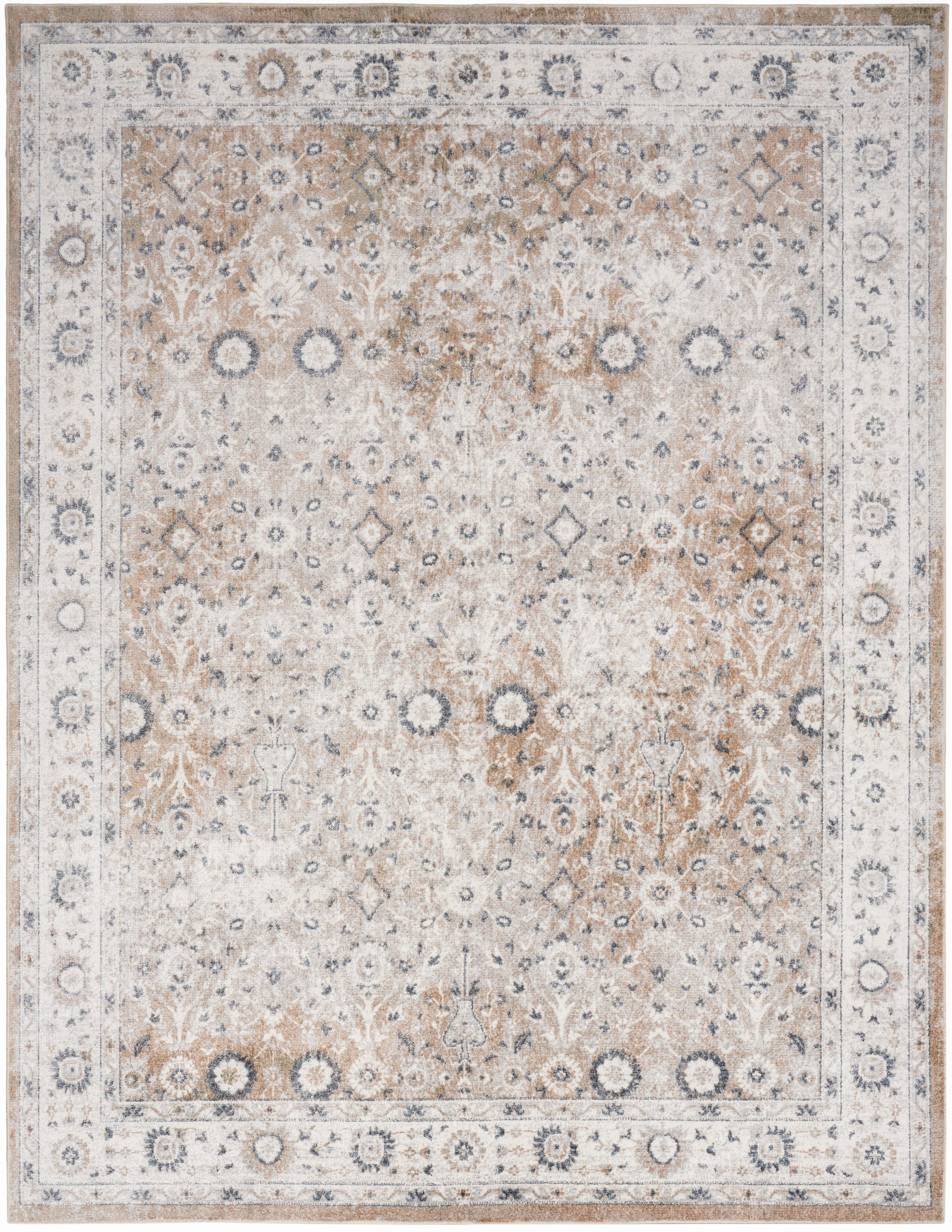 Nourison Home Astra Machine Washable ASW16 Silver Taupe Traditional Machinemade Rug