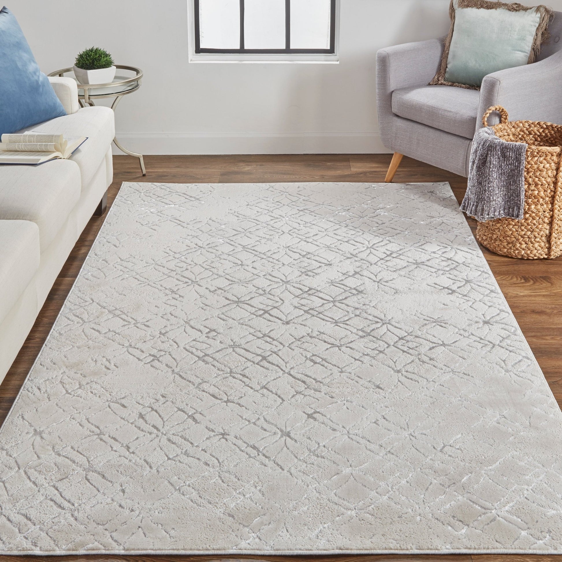 Feizy Micah 3047F Beige Silver Modern/Industrial/Luxury & Gla Machine Woven Rug - Rugs - Feizy - Atlanta Designer Rugs