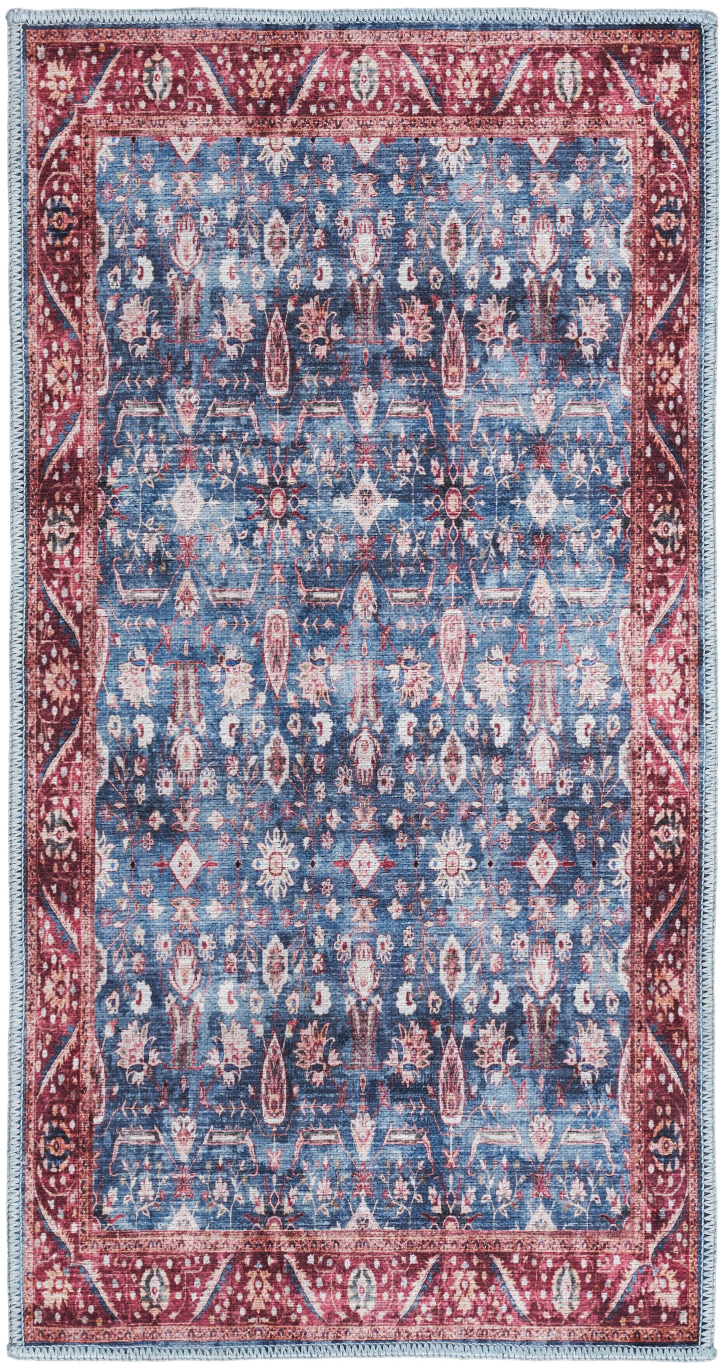 Nourison Home Grand Washables GRW06 Blue Brick Traditional Power-Loomed Rug