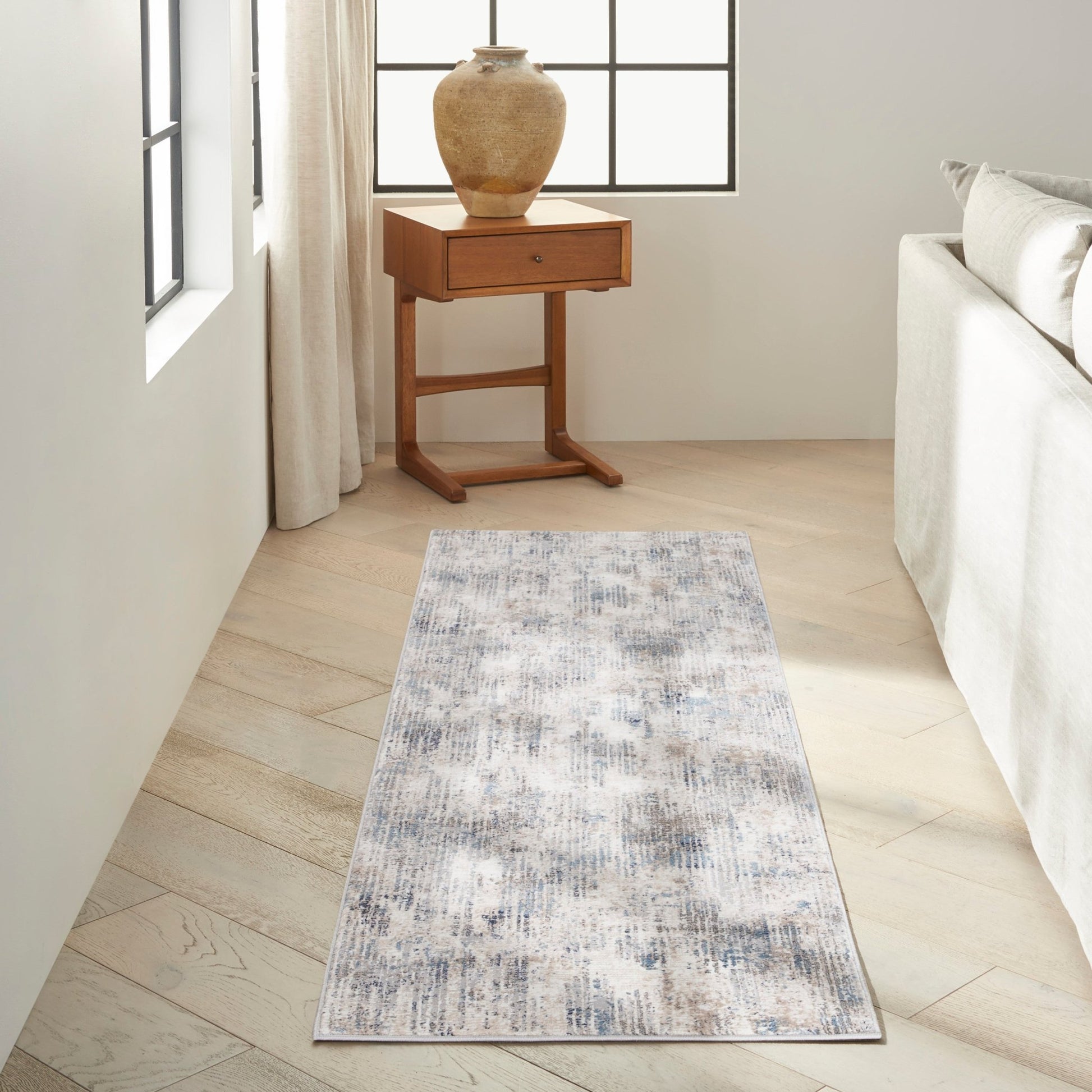 Calvin Klein CK022 Infinity IFN04 Ivory Grey Blue Contemporary Machinemade Rug - Rugs - Calvin Klein - Atlanta Designer Rugs