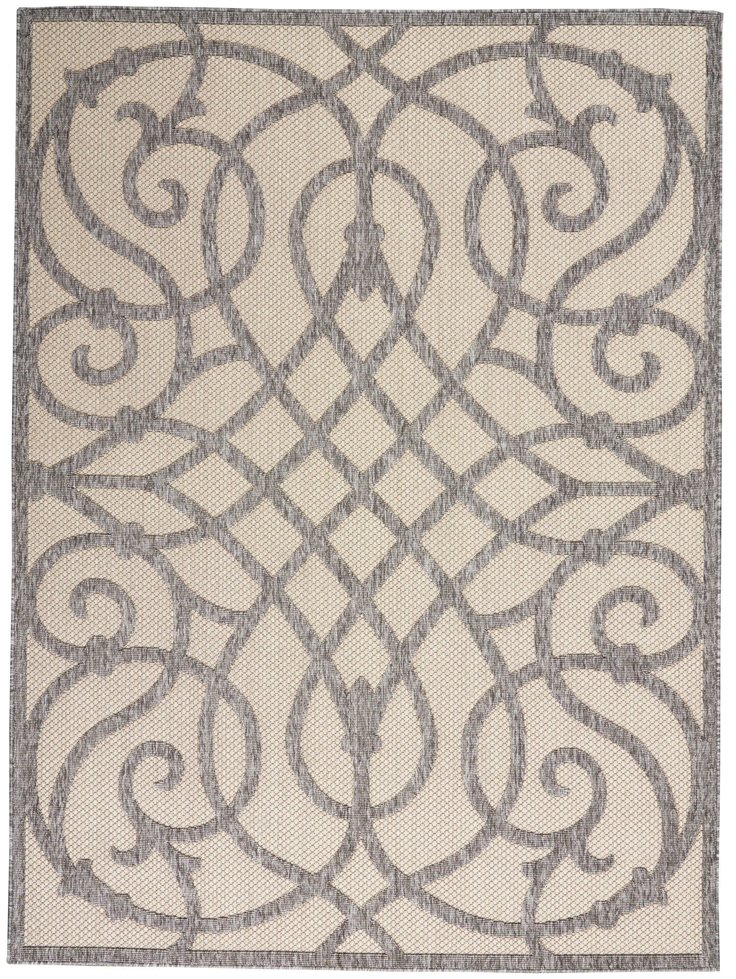 Nourison Home Cozumel CZM04 Cream Grey Contemporary Power-Loomed Rug