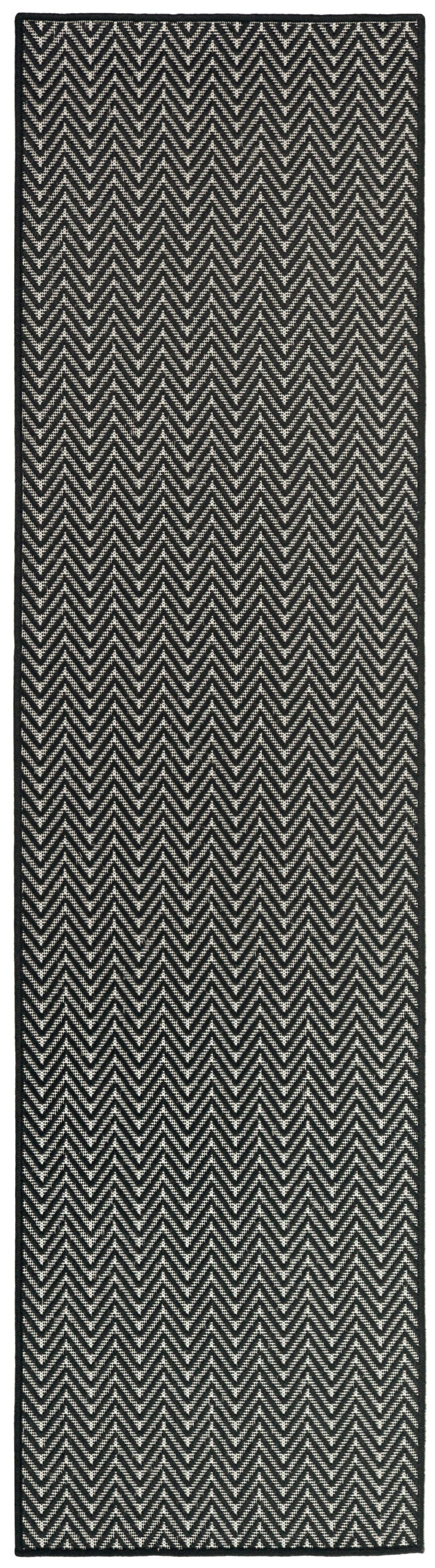 Nourison Home Horizon Indoor/Outdoor HOZ02 Black Contemporary Power-loomed Rug