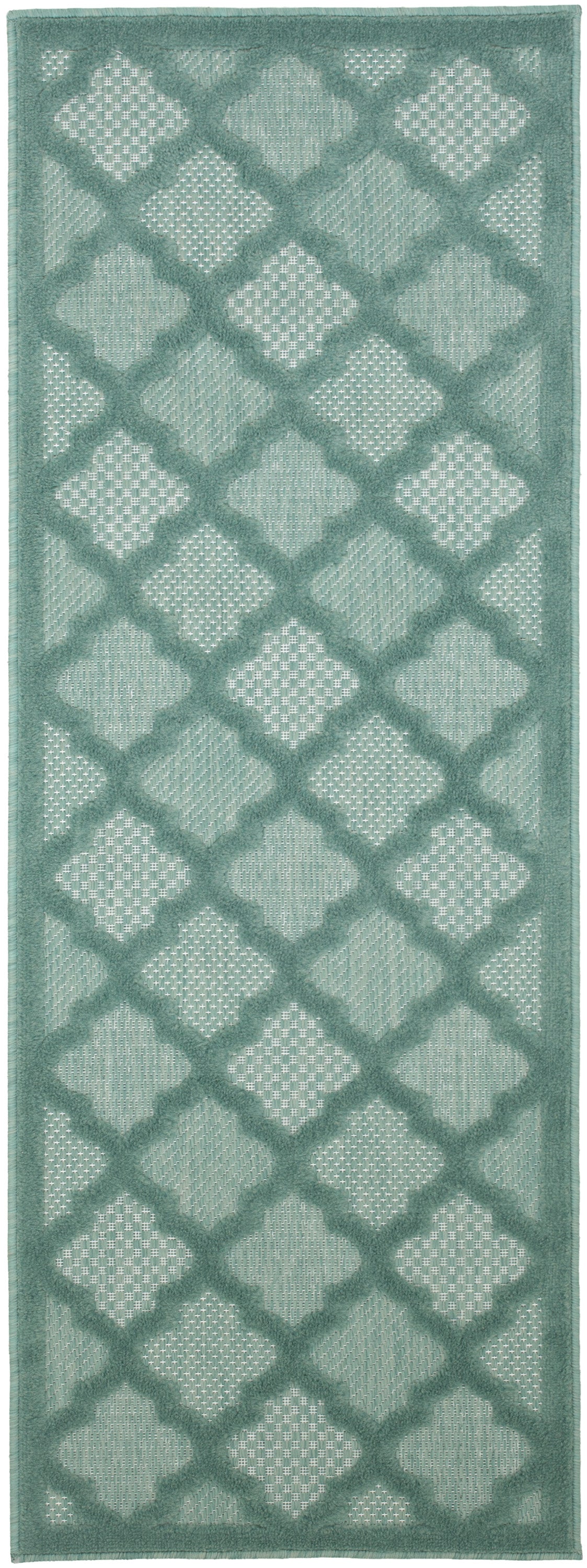 Nourison Home Easy Care NES01 Aqua Teal Contemporary Flat Weave Rug