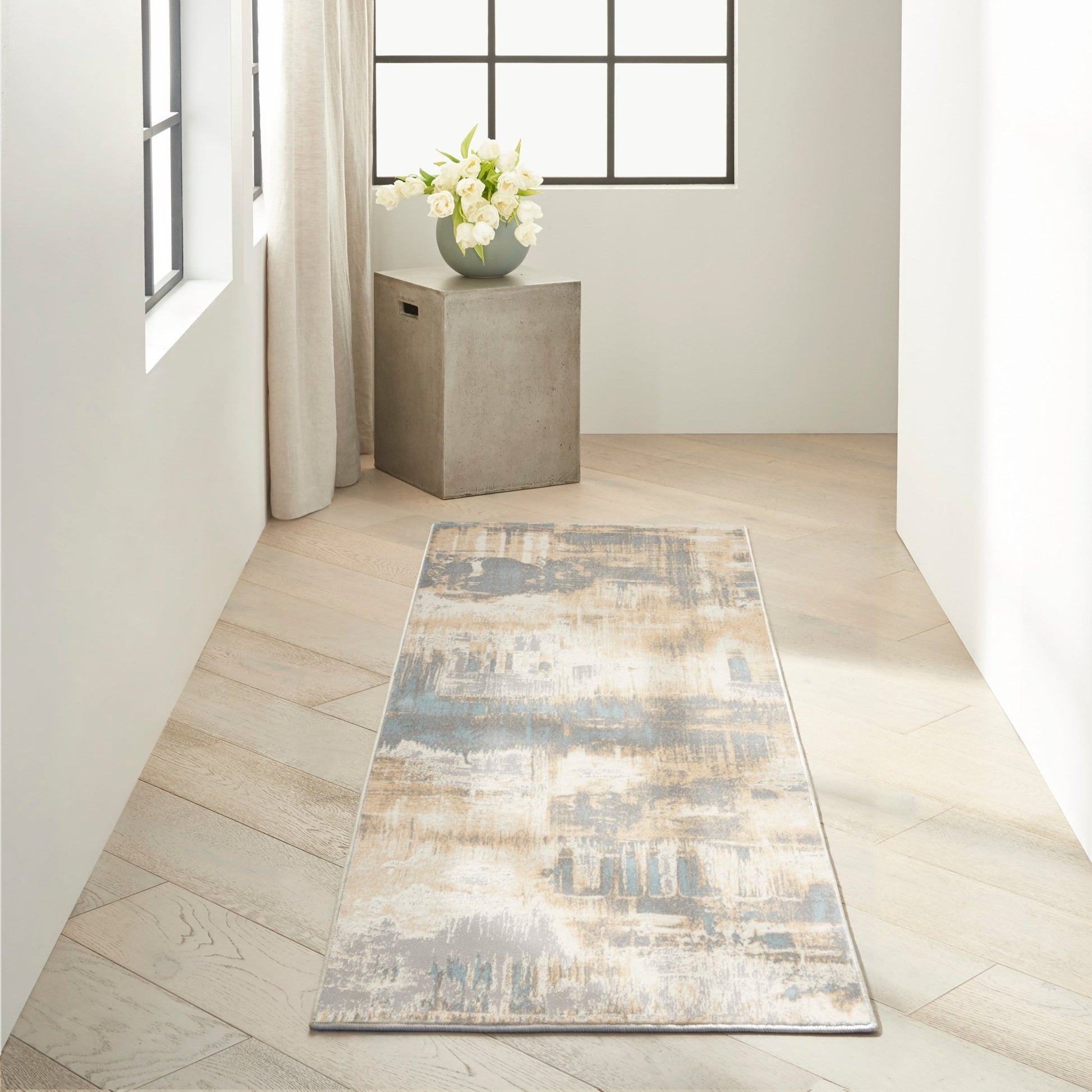 Calvin Klein Ck005 Enchanting ECH02 Ivory Seaglass Contemporary Machinemade Rug - Rugs - Calvin Klein - Atlanta Designer Rugs