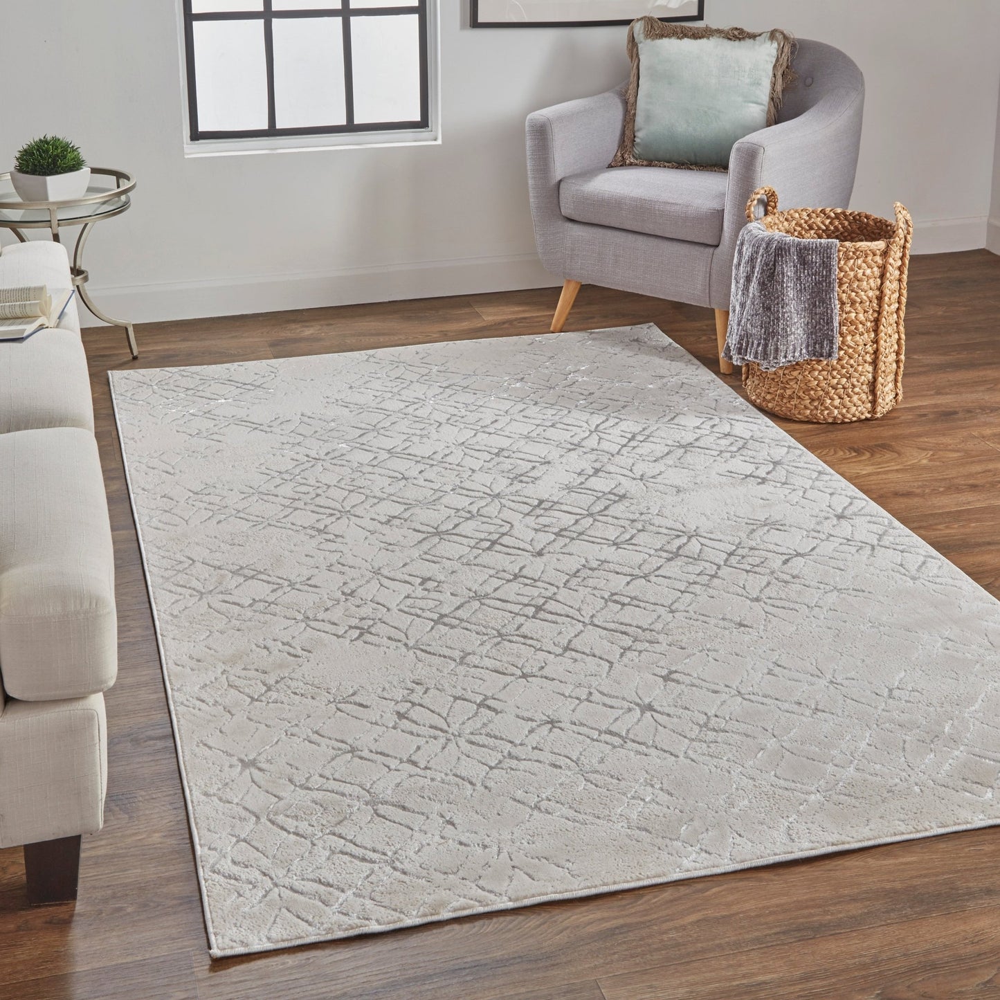 Feizy Micah 3047F Beige Silver Modern/Industrial/Luxury & Gla Machine Woven Rug - Rugs - Feizy - Atlanta Designer Rugs