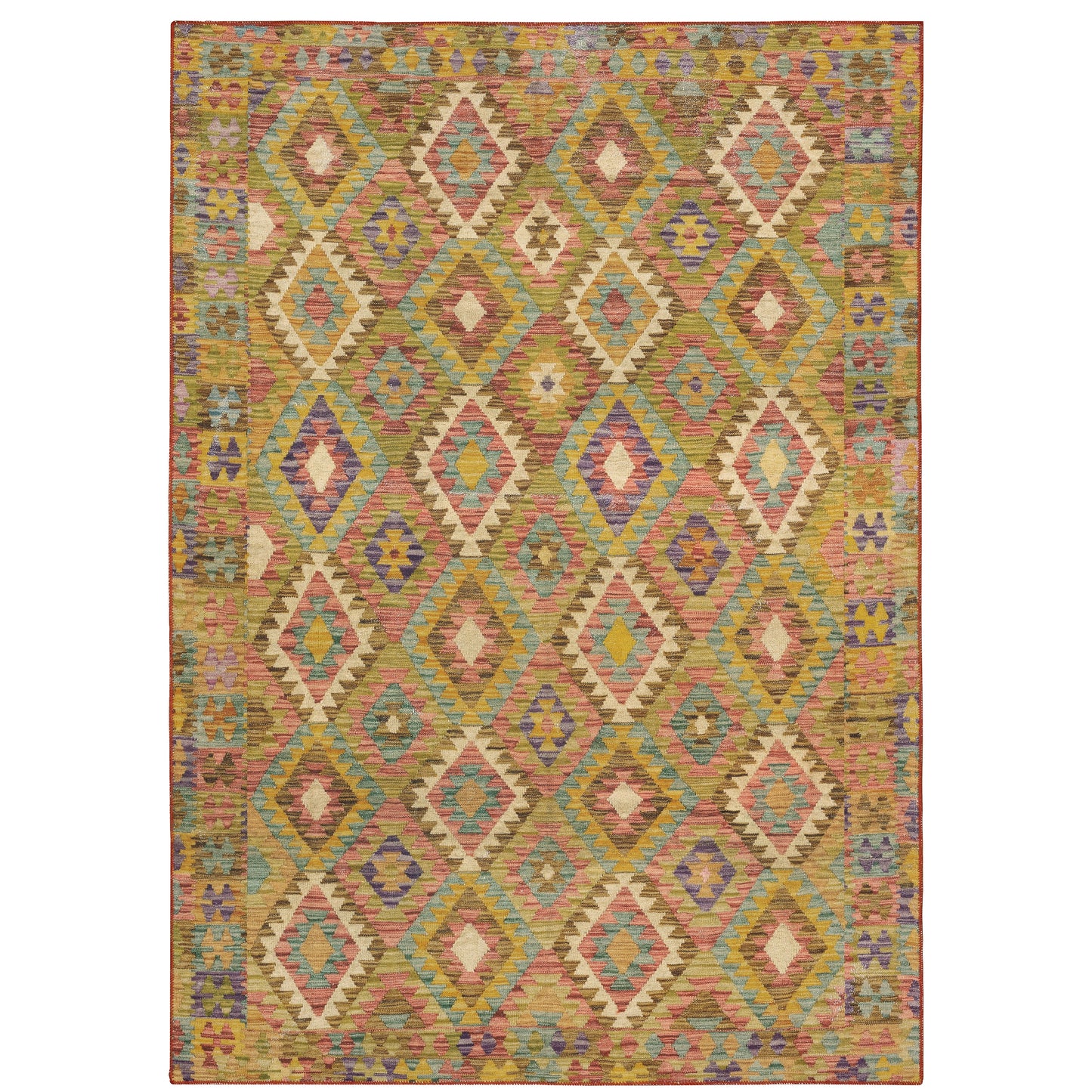 Oriental Weavers MALIBU MAL07 Gold Washable Power-Loomed Rug