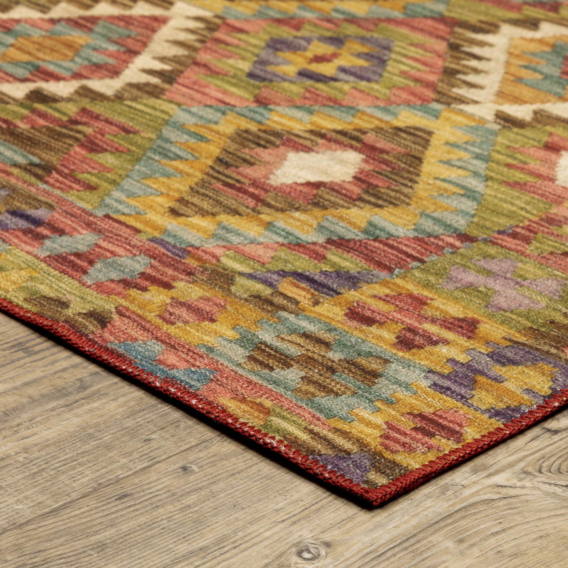 Oriental Weavers MALIBU MAL07 Gold Washable Power-Loomed Rug