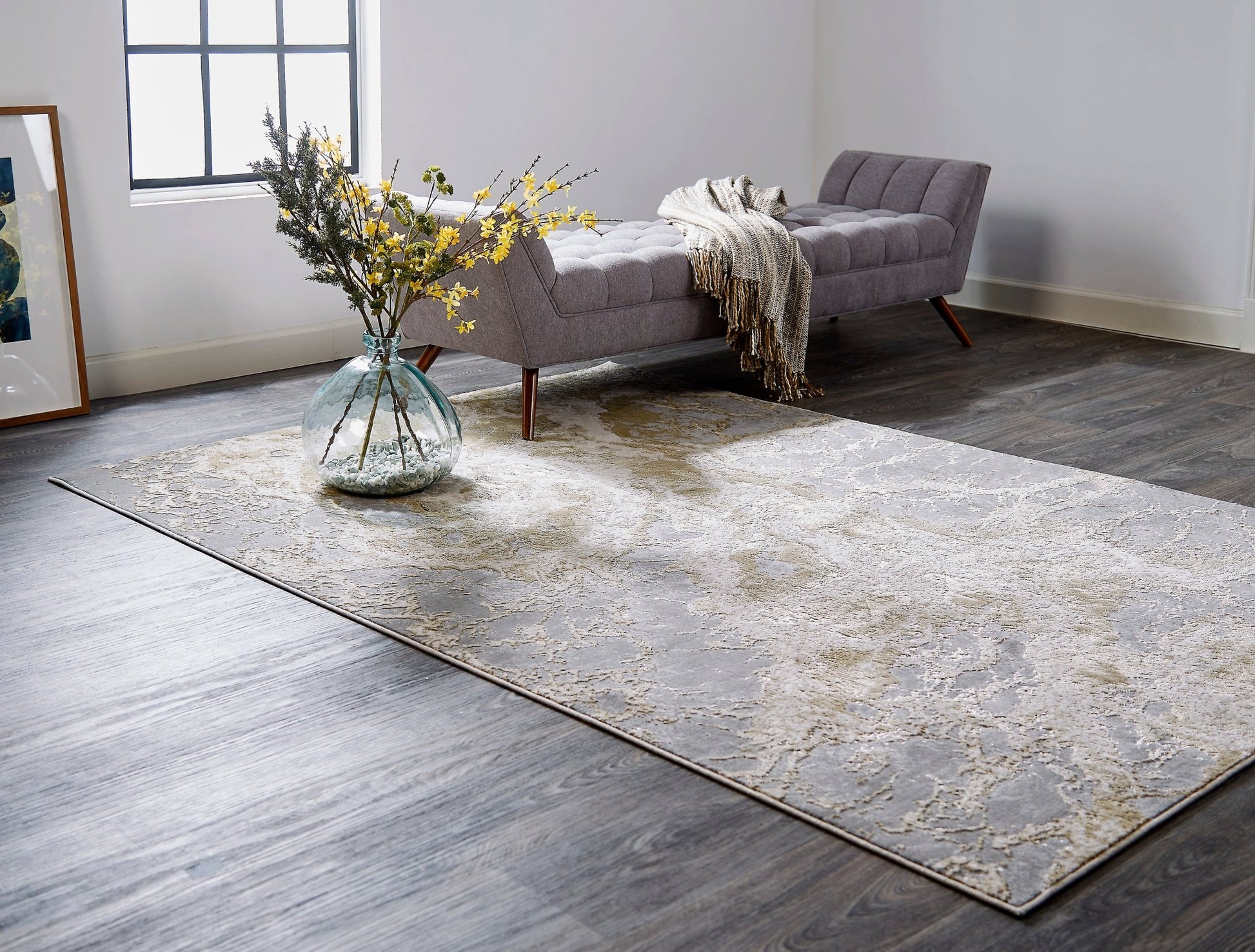 Feizy Aura 3563F Beige Gray Marble Machine Woven Rug - Rugs - Feizy - Atlanta Designer Rugs