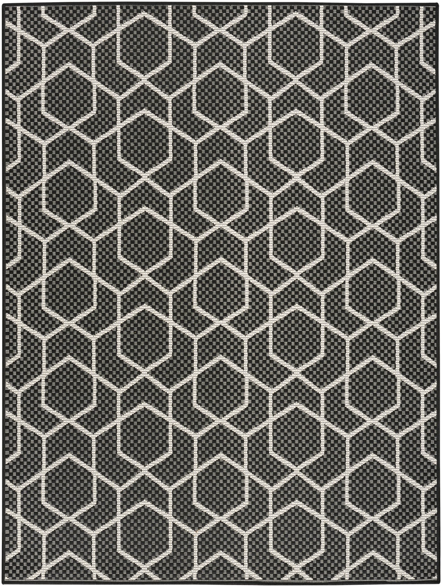 Nourison Home Horizon Indoor/Outdoor HOZ01 Black Contemporary Power-loomed Rug