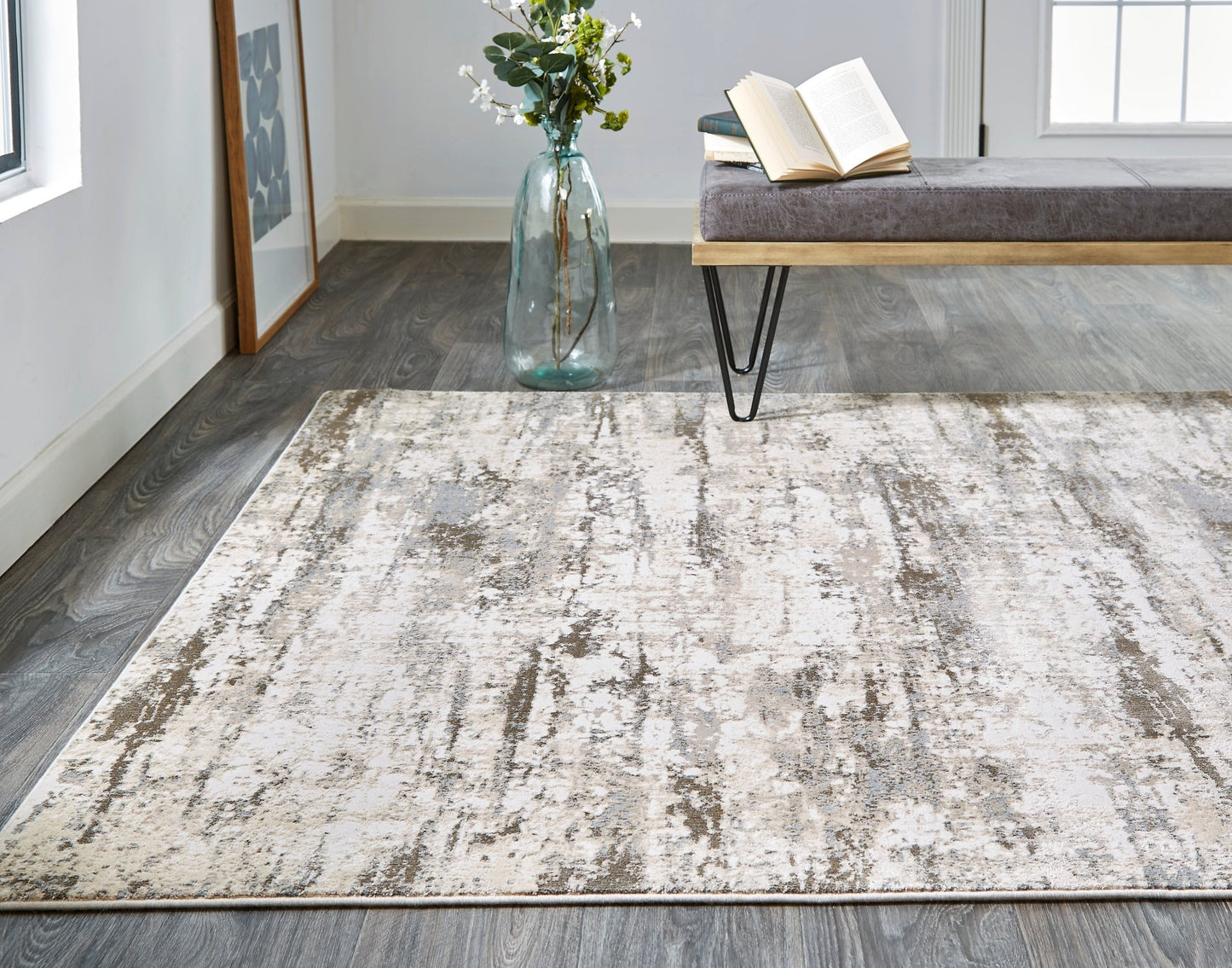 Feizy Parker 3719F Silver Beige Contemporary Machine Woven Rug - Rugs - Feizy - Atlanta Designer Rugs