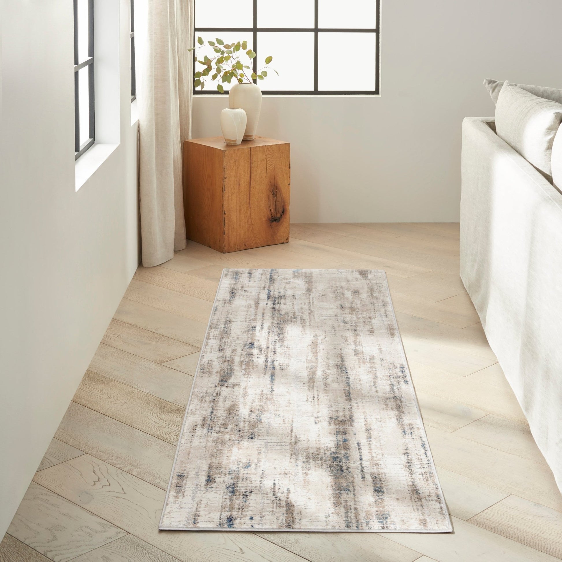 Calvin Klein CK022 Infinity IFN02 Ivory Grey Blue Contemporary Machinemade Rug - Rugs - Calvin Klein - Atlanta Designer Rugs