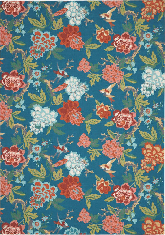 Waverly Sun N Shade SND82 Blue Multicolor Transitional Machinemade Rug - Rugs - Waverly - Atlanta Designer Rugs